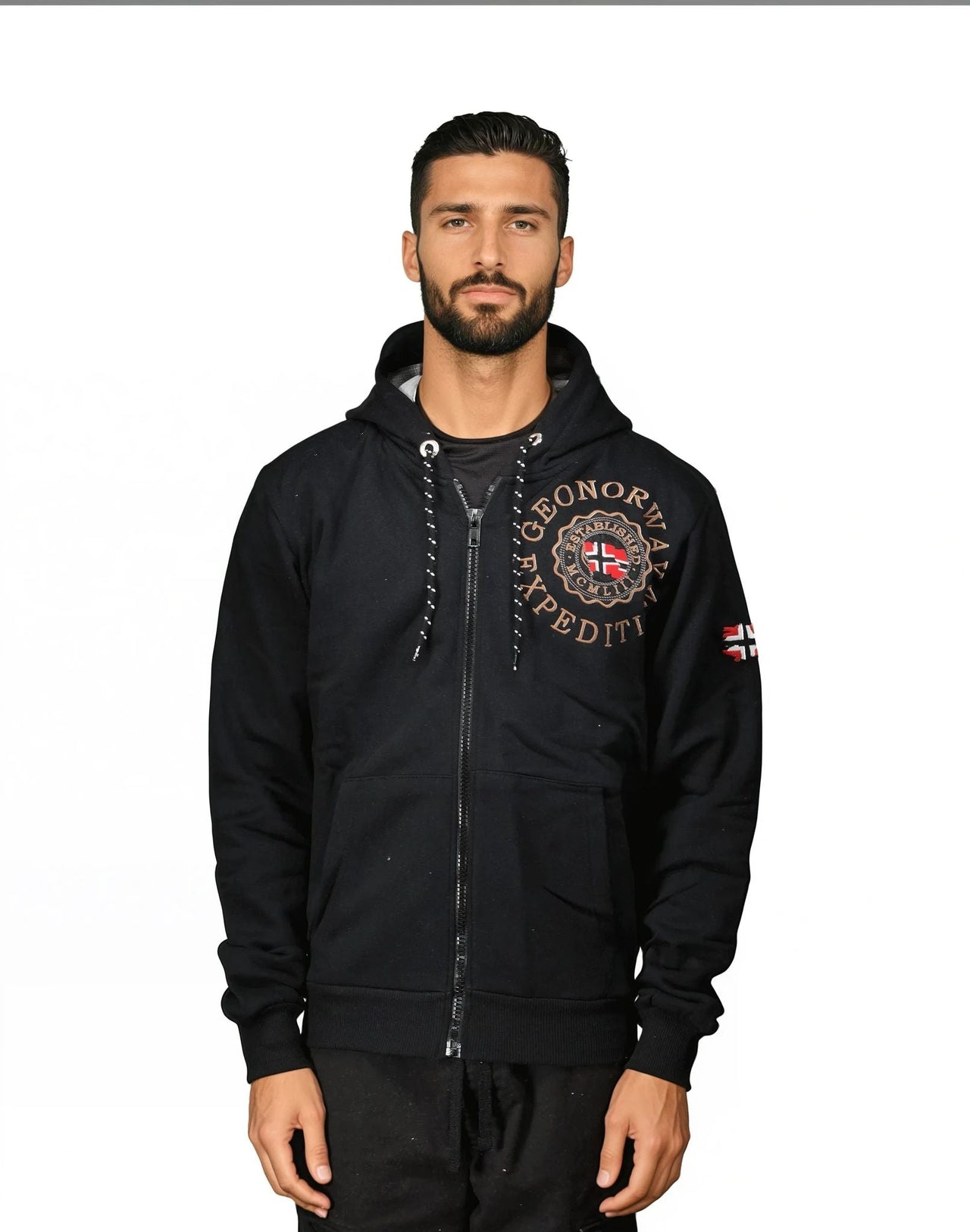 Felpa con cappuccio con stampe e bandiera Geographical Norway GEGANTO Uomo - Geographical Norway GEGANTO_MEN_GRIS_CLAIR_SDB-GEGANTO_MEN_BLANC_SDB-GEGANTO_MEN_GRIS_CLAIR_MDB-GEGANTO_MEN_BLANC_M_SDB-GEGANTO_MEN_GRIS_CLAIR_L_SDB-GEGANTO_MEN_BLANC_L_SDB-GEGANTO_MEN_GRIS_CLAIR_XL_SDB-GEGANTO_MEN_BLANC_XL_SDB-GEGANTO_MEN_GRIS_CLAIR_XXL_SDB-GEGANTO_MEN_BLANC_XXL_SDB