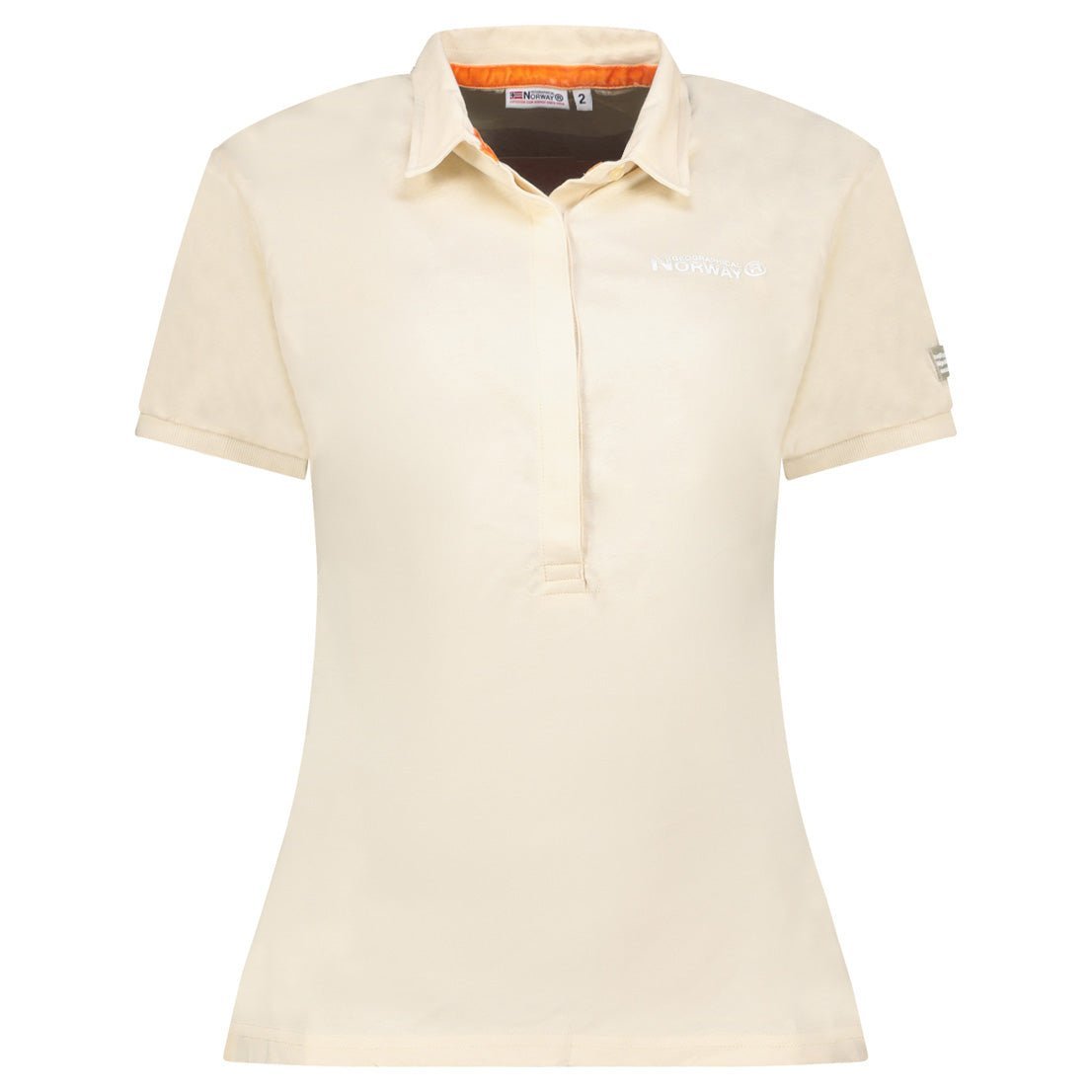 Geographical Norway Kumping Women - Printed polo with button-down collar - Geographical Norway KUMPING_LADY_CREME_S_SDB-KUMPING_LADY_CREME_M_SDB-KUMPING_LADY_CREME_L_SDB-KUMPING_LADY_CREME_XL_SDB-KUMPING_LADY_CREME_XXL_SDB-KUMPING_LADY_VIOLET_S_SDB-KUMPING_LADY_VIOLET_M_SDB-KUMPING_LADY_VIOLET_L_SDB-KUMPING_LADY_VIOLET_XL_SDB-KUMPING_LADY_VIOLET_XXL_SDB