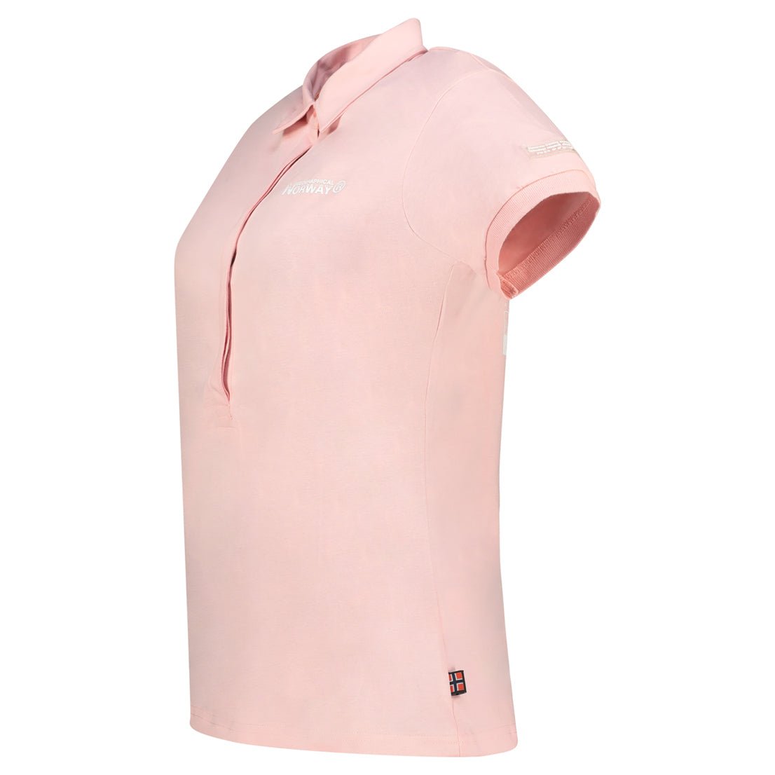 Geographical Norway Kumping Women - Printed polo with button-down collar - Geographical Norway KUMPING_LADY_CREME_S_SDB-KUMPING_LADY_CREME_M_SDB-KUMPING_LADY_CREME_L_SDB-KUMPING_LADY_CREME_XL_SDB-KUMPING_LADY_CREME_XXL_SDB-KUMPING_LADY_VIOLET_S_SDB-KUMPING_LADY_VIOLET_M_SDB-KUMPING_LADY_VIOLET_L_SDB-KUMPING_LADY_VIOLET_XL_SDB-KUMPING_LADY_VIOLET_XXL_SDB