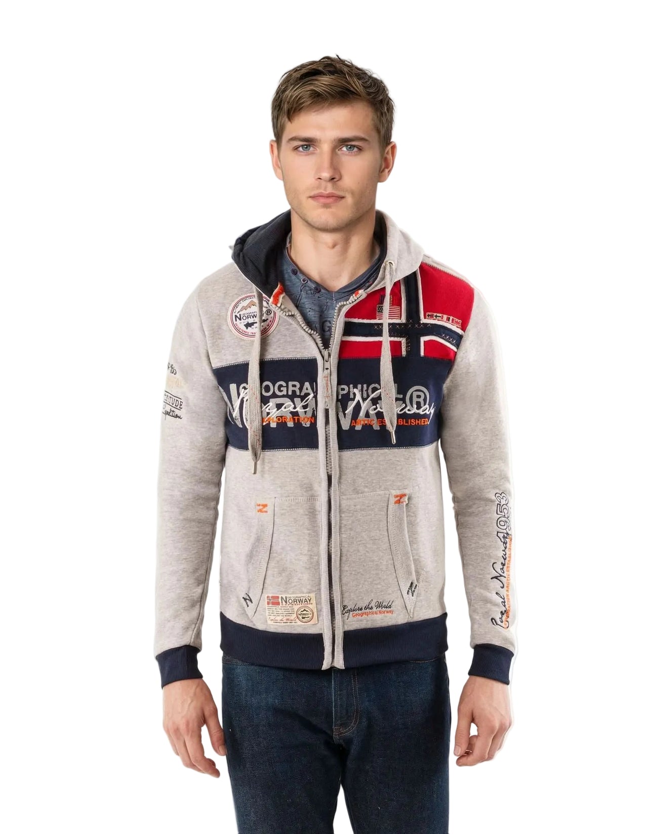Geographical Norway Flyer Homme - Zip sweatshirt - Geographical Norway FLYER_MEN_GRIS_CLAIR_S_SDB-FLYER_MEN_BLANC_M_SDB-FLYER_MEN_GRIS_CLAIR_M_SDB-FLYER_MEN_BLANC_L_SDB-FLYER_MEN_GRIS_CLAIR_L_SDB-FLYER_MEN_BLANC_XL_SDB-FLYER_MEN_GRIS_CLAIR_XL_SDB-FLYER_MEN_BLANC_XXL_SDB-FLYER_MEN_BLANC_3XL_SDB-FLYER_MEN_GRIS_CLAIR_XXL_SDB