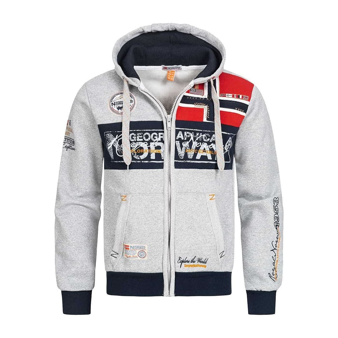 Geographical Norway Flyer Homme - Sweatshirt zippé - Geographical Norway FLYER_MEN_GRIS_CLAIR_S_SDB-FLYER_MEN_BLANC_M_SDB-FLYER_MEN_GRIS_CLAIR_M_SDB-FLYER_MEN_BLANC_L_SDB-FLYER_MEN_GRIS_CLAIR_L_SDB-FLYER_MEN_BLANC_XL_SDB-FLYER_MEN_GRIS_CLAIR_XL_SDB-FLYER_MEN_BLANC_XXL_SDB-FLYER_MEN_BLANC_3XL_SDB-FLYER_MEN_GRIS_CLAIR_XXL_SDB
