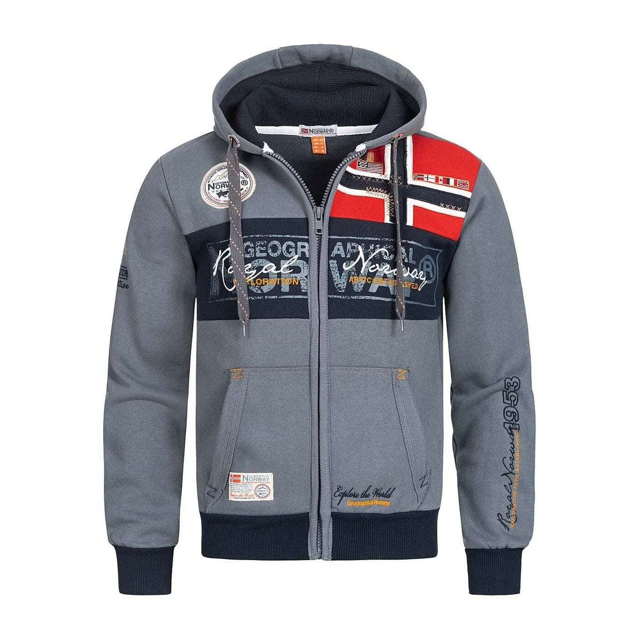 Geographical Norway Geographical Norway Flyer Hombre - Sudadera con cremallera - Geographical Norway FLYER_MEN_GRIS_CLAIR_S_SDB-FLYER_MEN_BLANC_M_SDB-FLYER_MEN_GRIS_CLAIR_S_SDB-FLYER_MEN_BLANC_LDB-FLYER_MEN_GRIS_CLAIR_L_SDB-FLYER_MEN_BLANC_XL_SDB-FLYER_MEN_GRIS_CLAIR_XL_SDB-FLYER_MEN_BLANC_XXL_SDB-FLYER_MEN_BLANC_3XL_SDB-FLYER_MEN_GRIS_CLAIR_XXL_SDB