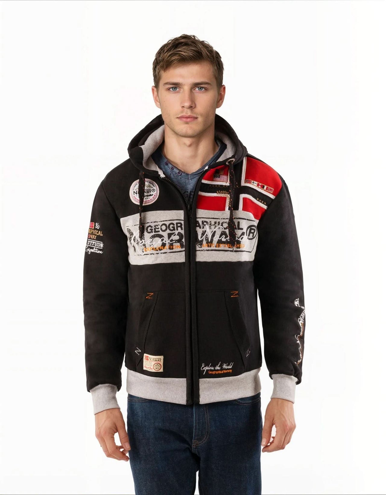 Geographical Norway Flyer Homme - Sweatshirt zippé - Geographical Norway FLYER_MEN_GRIS_CLAIR_S_SDB-FLYER_MEN_BLANC_M_SDB-FLYER_MEN_GRIS_CLAIR_M_SDB-FLYER_MEN_BLANC_L_SDB-FLYER_MEN_GRIS_CLAIR_L_SDB-FLYER_MEN_BLANC_XL_SDB-FLYER_MEN_GRIS_CLAIR_XL_SDB-FLYER_MEN_BLANC_XXL_SDB-FLYER_MEN_BLANC_3XL_SDB-FLYER_MEN_GRIS_CLAIR_XXL_SDB