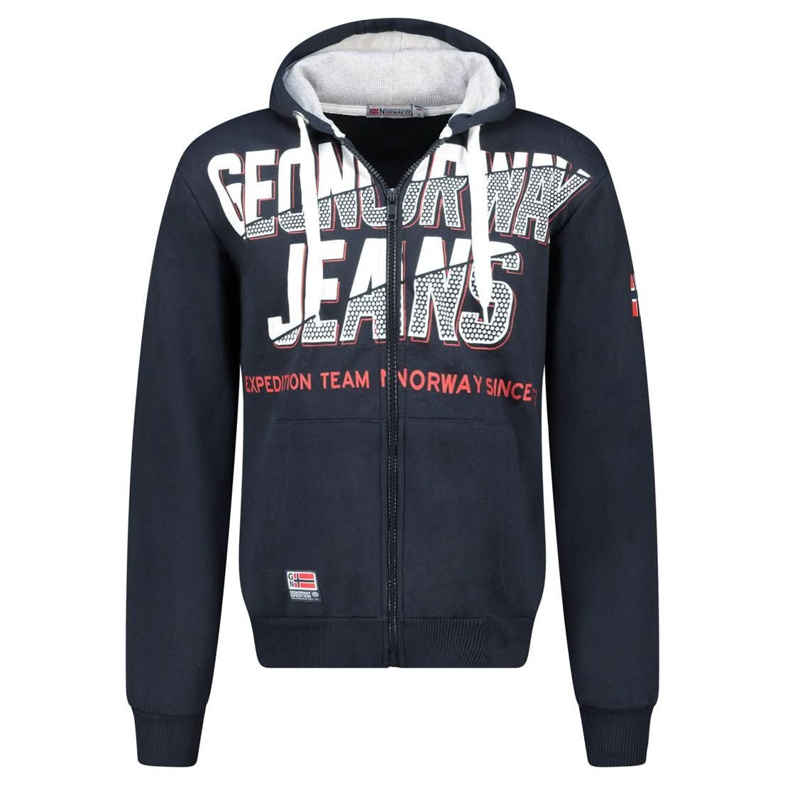 Geographical Norway GASPER Homme - Zip-Hoodie mit Aufdrucken und Flagge - Geographical Norway GASPER_MEN_ROUGE_S_SDB-GASPER_MEN_NOIR_S_SDB-GASPER_MEN_BLANC_S_SDB-.GASPER_MEN_MARINE_S_SDB-GASPER_MEN_HELLGRAU_S_SDB-GASPER_MEN_WEISS_M_SDB-GASPER_MEN_MARINE_M_SDB-GASPER_MEN_GRAU_HELLGRAU_M_SDB-GASPER_MEN_SCHWARZ_M_SDB-GASPER_MEN_ROT_M_SDB