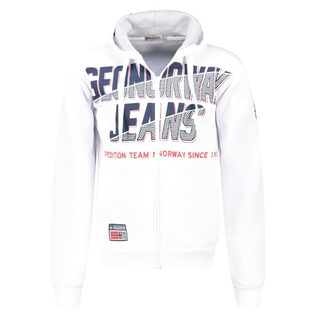 Geographical Norway GASPER Homme - Sweat à Capuche Zippé avec Impressions et Drapeau - Geographical Norway GASPER_MEN_ROUGE_S_SDB-GASPER_MEN_NOIR_S_SDB-GASPER_MEN_BLANC_S_SDB-GASPER_MEN_MARINE_S_SDB-GASPER_MEN_GRIS_CLAIR_S_SDB-GASPER_MEN_BLANC_M_SDB-GASPER_MEN_MARINE_M_SDB-GASPER_MEN_GRIS_CLAIR_M_SDB-GASPER_MEN_NOIR_M_SDB-GASPER_MEN_ROUGE_M_SDB