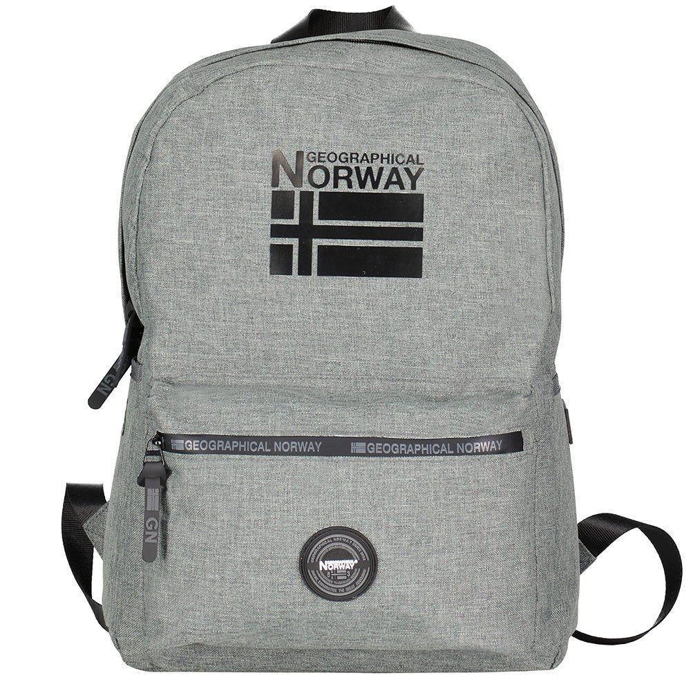 Geographical Norway Santos - Backpack with Front Zip Pocket, Prints and Flag - Geographical Norway SANTOS_SAC_MARINE_SDB-1-SANTOS_SAC_MARINE_SDB-5-SANTOS_SAC_KAKI_SDB-SANTOS_SAC_NOIR_SDB