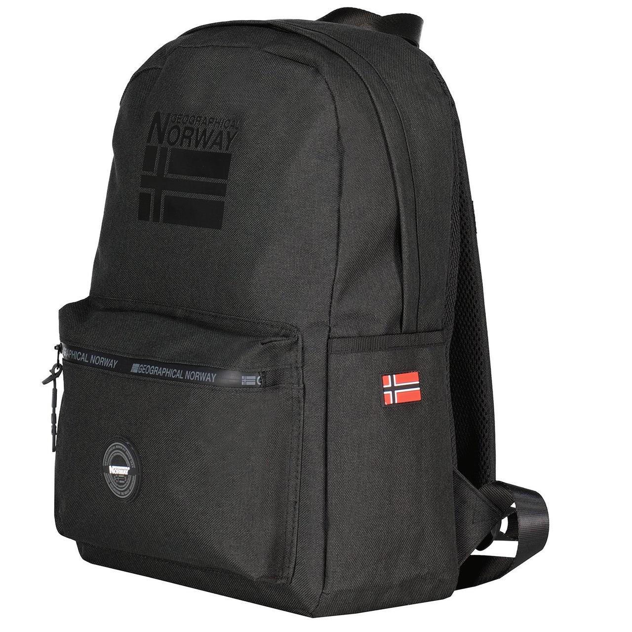 Geographical Norway Santos - Zaino con tasca frontale con zip, stampe e bandiera - Geographical Norway SANTOS_SAC_MARINE_SDB-1-SANTOS_SAC_MARINE_SDB-5-SANTOS_SAC_KAKI_SDB-SANTOS_SAC_NOIR_SDB