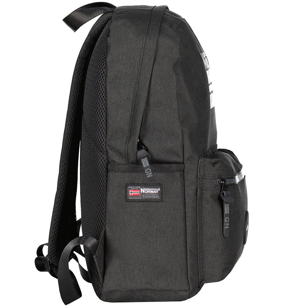 Geographical Norway Santos - Zaino con tasca frontale con zip, stampe e bandiera - Geographical Norway SANTOS_SAC_MARINE_SDB-1-SANTOS_SAC_MARINE_SDB-5-SANTOS_SAC_KAKI_SDB-SANTOS_SAC_NOIR_SDB