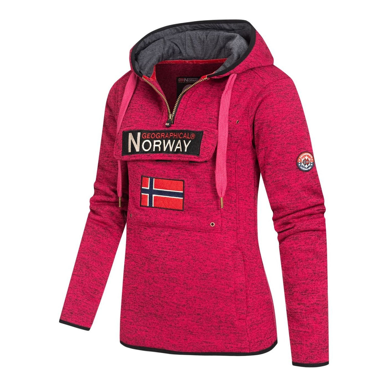 Geographical Norway Upclassica Women - Hooded sweatshirt with zipped collar - Geographical Norway UPCLASSICA_LADY_BLANC_S_SDB-UPCLASSICA_LADY_GRIS_CLAIR_S_SDB-UPCLASSICA_LADY_CORAIL_SDB-UPCLASSICA_LADY_MARINE_S_SDB-UPCLASSICA_LADY_ROSE_FLASH_S_SDB-UPCLASSICA_LADY_NOIR_S_SDB-UPCLASSICA_LADY_BLANC_M_SDB-UPCLASSICA_LADY_GRIS_CLAIR_M_SDB-UPCLASSICA_LADY_CORAIL_M_SDB-UPCLASSICA_LADY_MARINE_M_SDB
