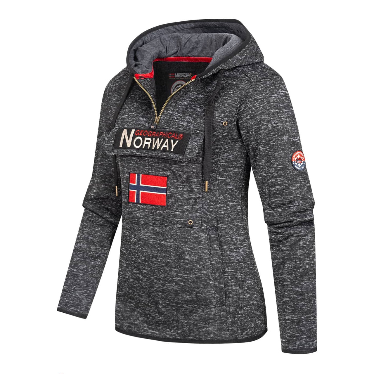 Geographical Norway Upclassica Donna - Felpa con cappuccio e collo con zip - Geographical Norway UPCLASSICA_LADY_BLANC_SDB-UPCLASSICA_LADY_GRIS_CLAIR_SDB-UPCLASSICA_LADY_CORAIL_SDB- UPCLASSICA_LADY_BLANC_SDB-UPCLASSICA_LADY_GRIS_CLAIR_SDB-UPCLASSICA_LADY_CORAIL_SDBUPCLASSICA_LADY_MARINE_SDB-UPCLASSICA_LADY_ROSE_FLASH_SDB-UPCLASSICA_LADY_BLACK_SDB-UPCLASSICA_LADY_WHITE_M_SDB-UPCLASSICA_LADY_GREY_LIGHT_M_SDB-UPCLASSICA_LADY_CORAIL_M_SDB-UPCLASSICA_LADY_MARINE_M_SDB