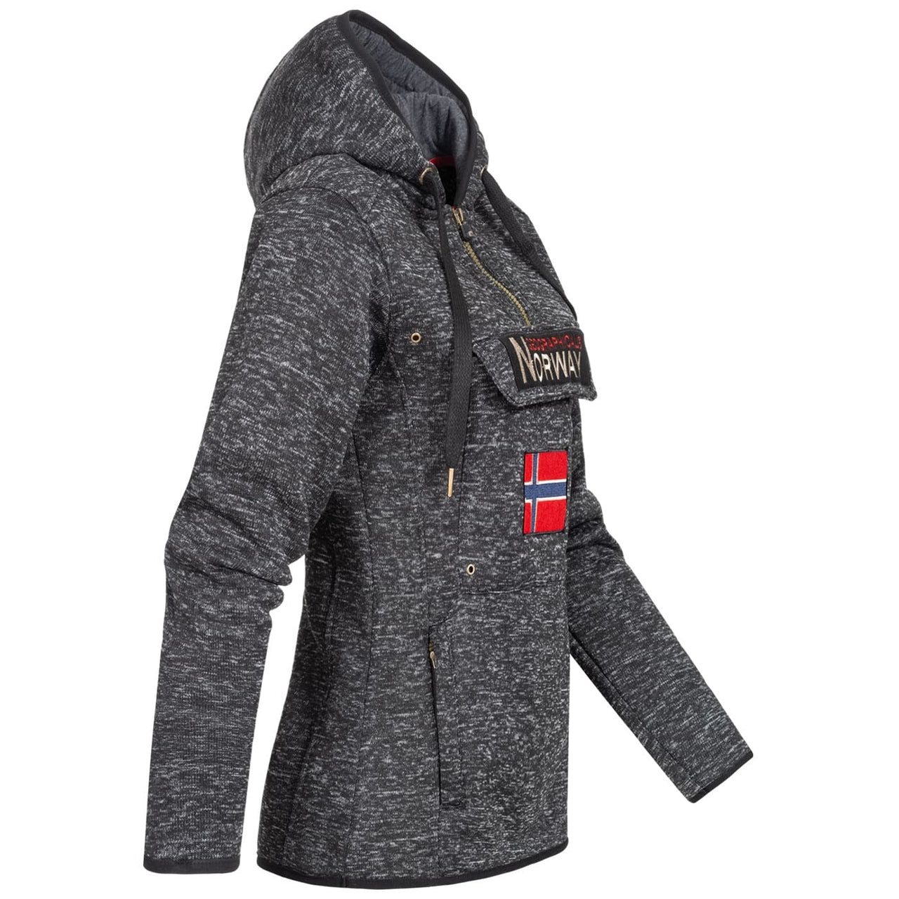 Geographical Norway Upclassica Women - Hooded sweatshirt with zipped collar - Geographical Norway UPCLASSICA_LADY_BLANC_S_SDB-UPCLASSICA_LADY_GRIS_CLAIR_S_SDB-UPCLASSICA_LADY_CORAIL_SDB-UPCLASSICA_LADY_MARINE_S_SDB-UPCLASSICA_LADY_ROSE_FLASH_S_SDB-UPCLASSICA_LADY_NOIR_S_SDB-UPCLASSICA_LADY_BLANC_M_SDB-UPCLASSICA_LADY_GRIS_CLAIR_M_SDB-UPCLASSICA_LADY_CORAIL_M_SDB-UPCLASSICA_LADY_MARINE_M_SDB