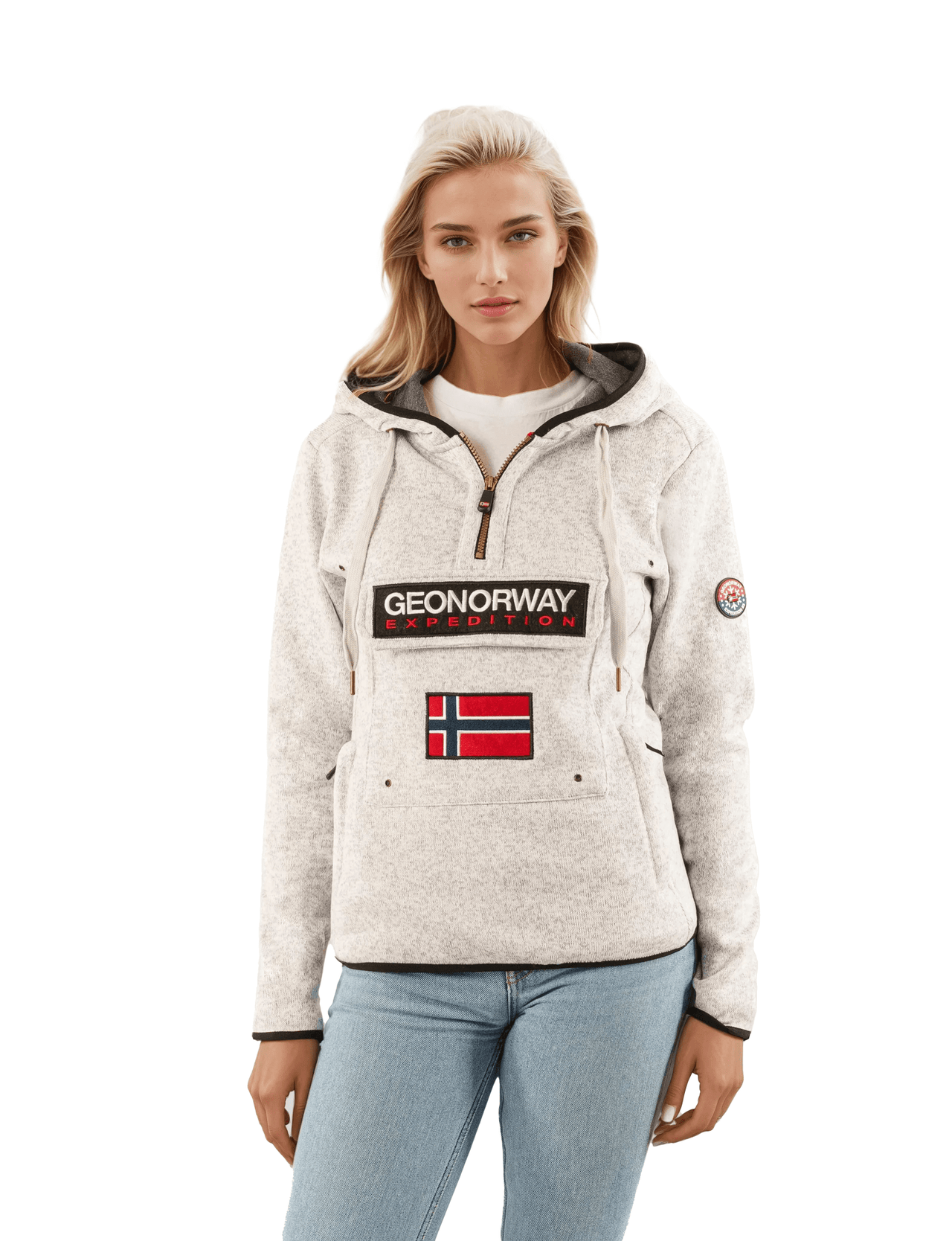 Geographical Norway Upclassica Women - Hooded sweatshirt with zipped collar - Geographical Norway UPCLASSICA_LADY_BLANC_S_SDB-UPCLASSICA_LADY_GRIS_CLAIR_S_SDB-UPCLASSICA_LADY_CORAIL_SDB-UPCLASSICA_LADY_MARINE_S_SDB-UPCLASSICA_LADY_ROSE_FLASH_S_SDB-UPCLASSICA_LADY_NOIR_S_SDB-UPCLASSICA_LADY_BLANC_M_SDB-UPCLASSICA_LADY_GRIS_CLAIR_M_SDB-UPCLASSICA_LADY_CORAIL_M_SDB-UPCLASSICA_LADY_MARINE_M_SDB