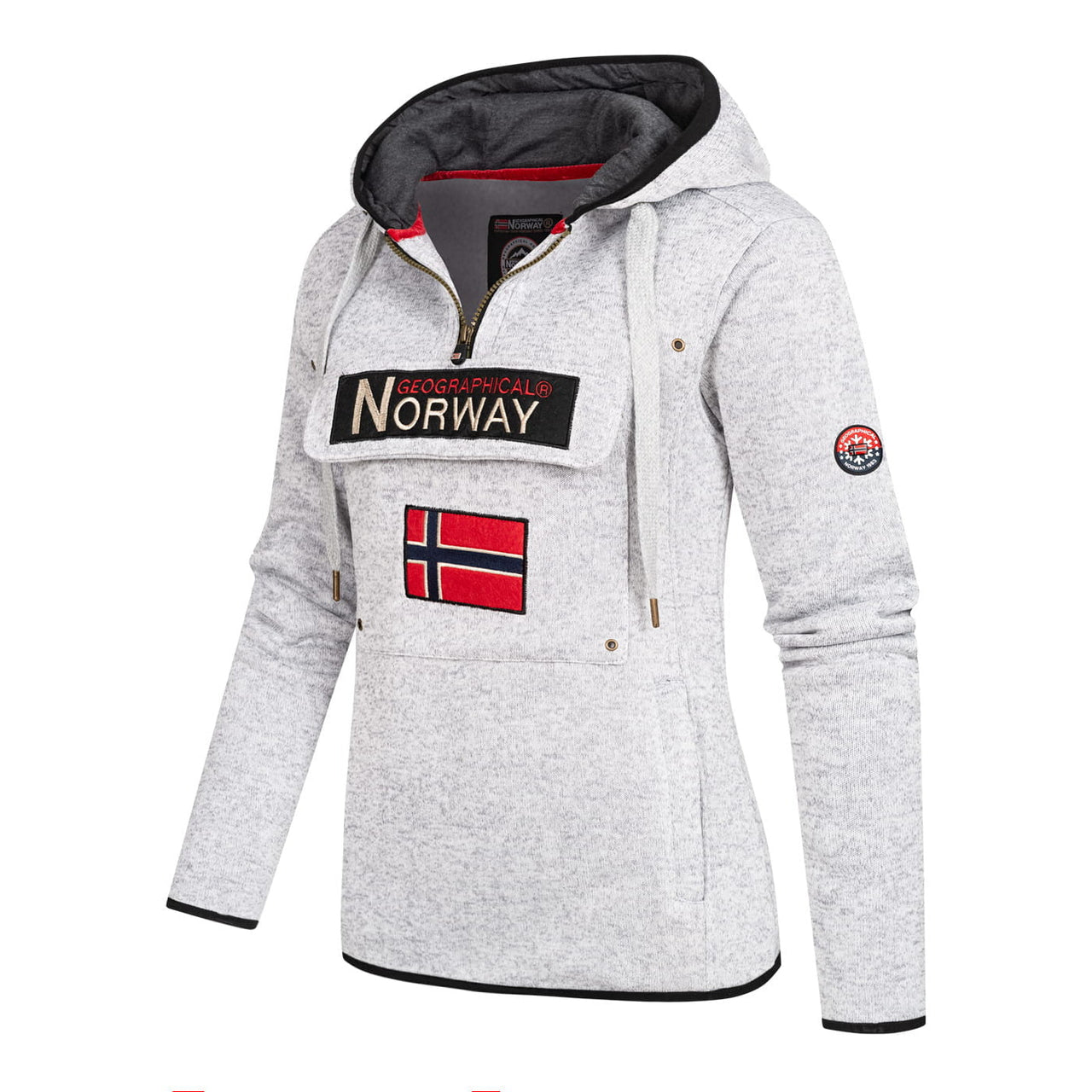 Geographical Norway Upclassica Women - Hooded sweatshirt with zipped collar - Geographical Norway UPCLASSICA_LADY_BLANC_S_SDB-UPCLASSICA_LADY_GRIS_CLAIR_S_SDB-UPCLASSICA_LADY_CORAIL_SDB-UPCLASSICA_LADY_MARINE_S_SDB-UPCLASSICA_LADY_ROSE_FLASH_S_SDB-UPCLASSICA_LADY_NOIR_S_SDB-UPCLASSICA_LADY_BLANC_M_SDB-UPCLASSICA_LADY_GRIS_CLAIR_M_SDB-UPCLASSICA_LADY_CORAIL_M_SDB-UPCLASSICA_LADY_MARINE_M_SDB