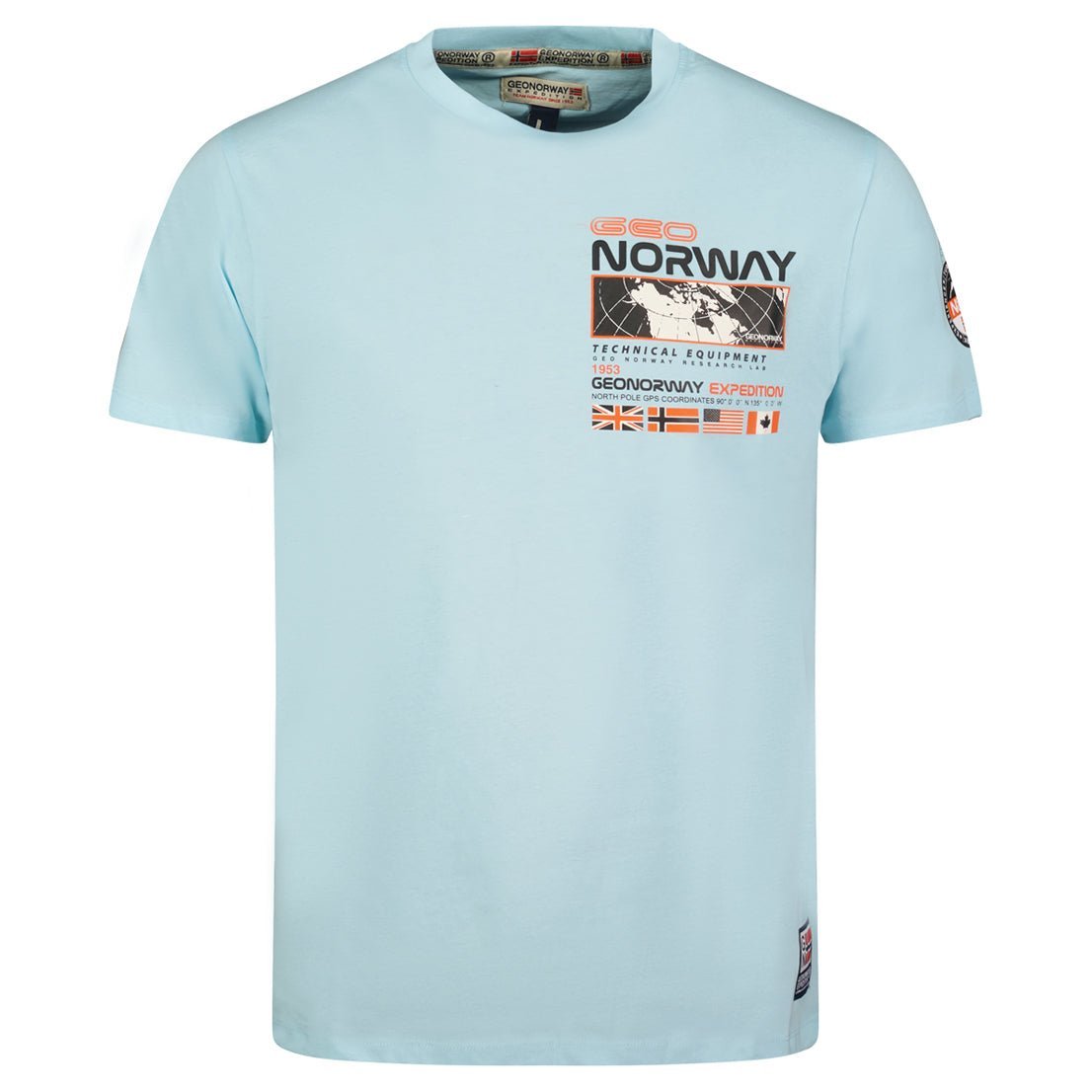 Geographical Norway JHOLME - T-Shirt Men Short Sleeve with Flag - Geographical Norway JHOLME_MEN_BLEU_CIEL_S_SDB-JHOLME_MEN_BLANC_S_SDB-JHOLME_MEN_BLEU_CIEL_M_SDB-JHOLME_MEN_BLANC_M_SDB-JHOLME_MEN_BLEU_CIEL_L_SDB-JHOLME_MEN_BLANC_L_SDB-JHOLME_MEN_BLEU_CIEL_XL_SDB-JHOLME_MEN_BLANC_XL_SDB-JHOLME_MEN_BLEU_CIEL_XXL_SDB-JHOLME_MEN_BLANC_XXL_SDB