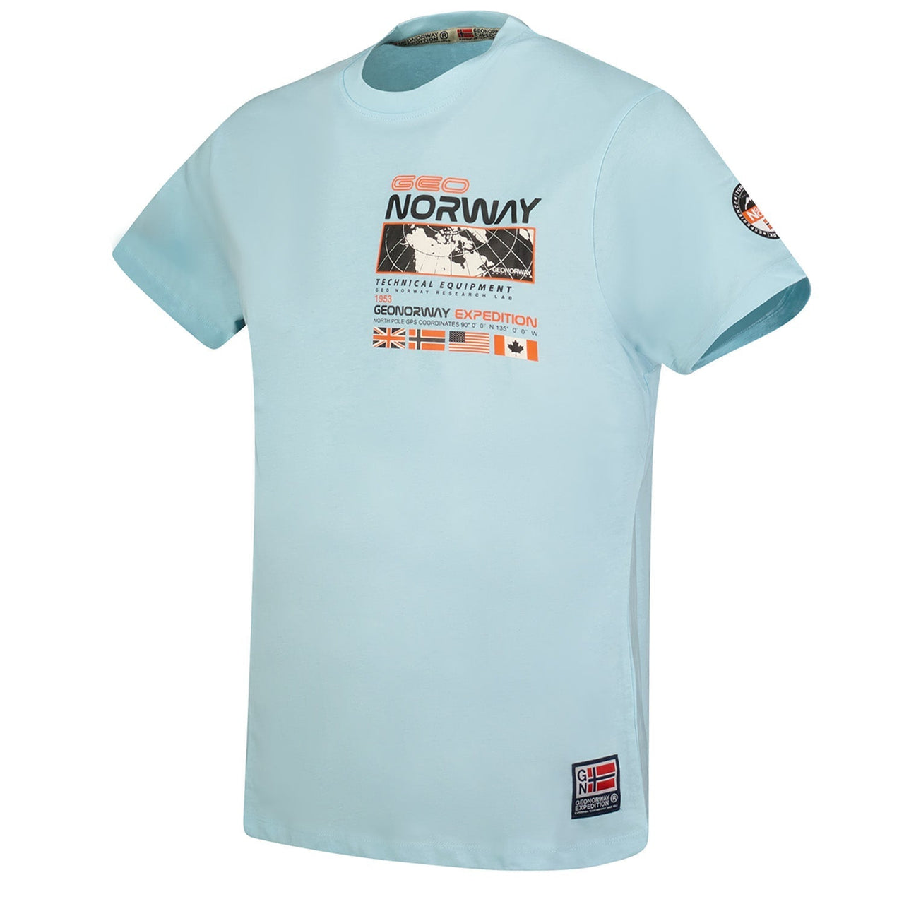 Geographical Norway JHOLME - T-Shirt Homme Manches Courtes avec Drapeau - Geographical Norway JHOLME_MEN_BLEU_CIEL_S_SDB-JHOLME_MEN_BLANC_S_SDB-JHOLME_MEN_BLEU_CIEL_M_SDB-JHOLME_MEN_BLANC_M_SDB-JHOLME_MEN_BLEU_CIEL_L_SDB-JHOLME_MEN_BLANC_L_SDB-JHOLME_MEN_BLEU_CIEL_XL_SDB-JHOLME_MEN_BLANC_XL_SDB-JHOLME_MEN_BLEU_CIEL_XXL_SDB-JHOLME_MEN_BLANC_XXL_SDB