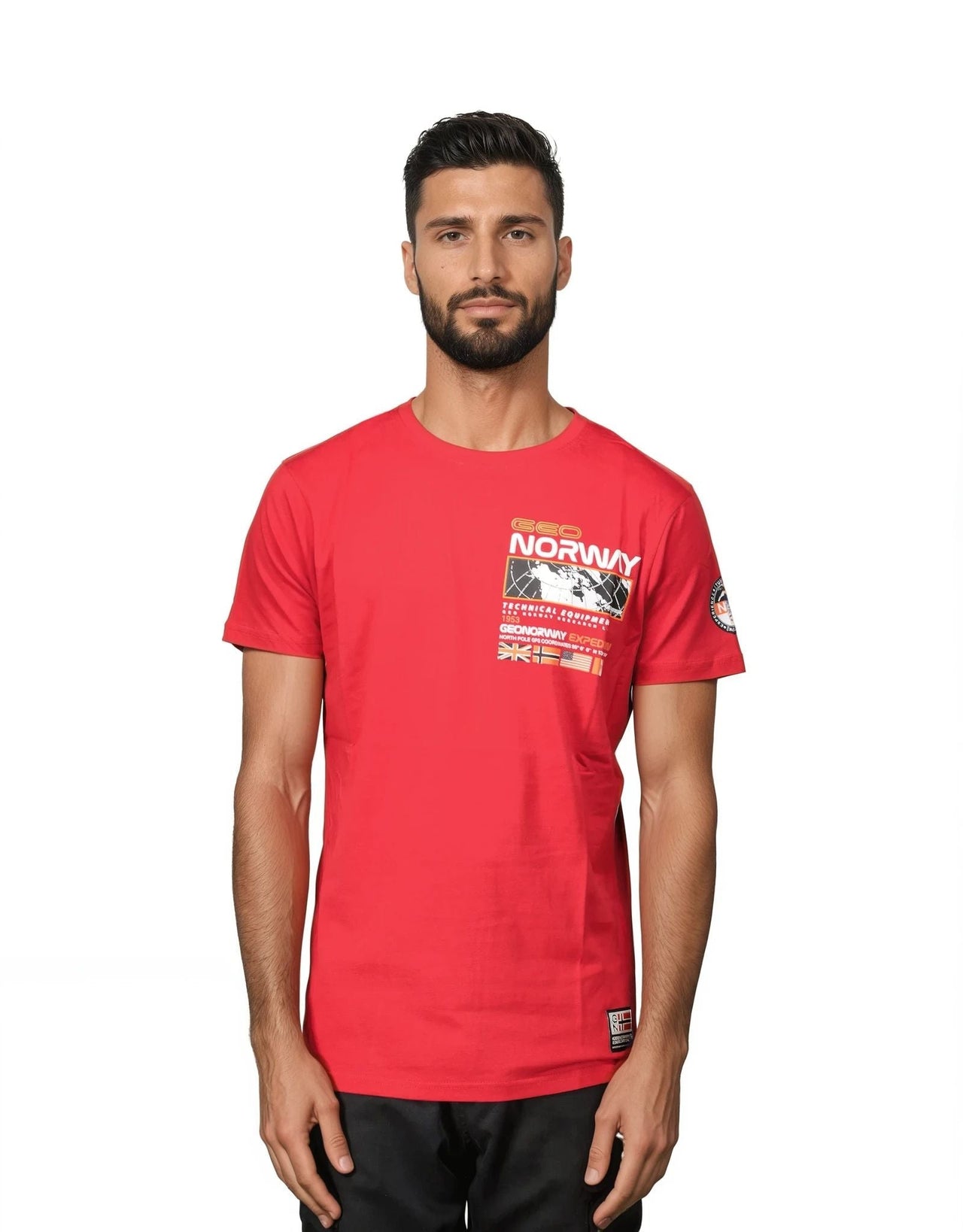 Geographical Norway JHOLME - T-Shirt Men Short Sleeve with Flag - Geographical Norway JHOLME_MEN_BLEU_CIEL_S_SDB-JHOLME_MEN_BLANC_S_SDB-JHOLME_MEN_BLEU_CIEL_M_SDB-JHOLME_MEN_BLANC_M_SDB-JHOLME_MEN_BLEU_CIEL_L_SDB-JHOLME_MEN_BLANC_L_SDB-JHOLME_MEN_BLEU_CIEL_XL_SDB-JHOLME_MEN_BLANC_XL_SDB-JHOLME_MEN_BLEU_CIEL_XXL_SDB-JHOLME_MEN_BLANC_XXL_SDB