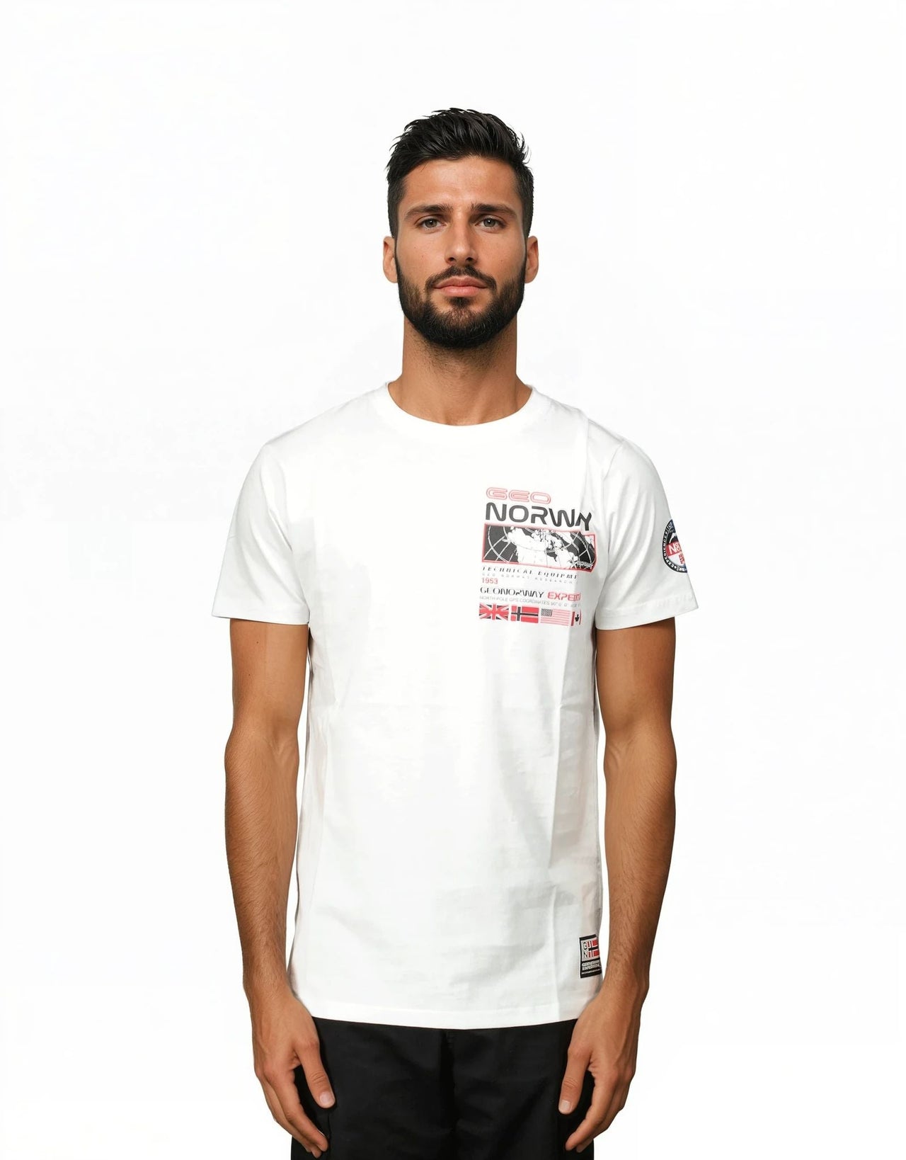 Geographical Geographical Norway JHOLME - Camiseta manga corta hombre con bandera - Geographical Norway JHOLME_MEN_BLEU_CIEL_S_SDB-JHOLME_MEN_BLANC_S_SDB-JHOLME_MEN_BLEU_CIEL_M_SDB-JHOLME_MEN_BLANC_M_SDB-JHOLME_MEN_BLEU_CIEL_L_SDB-JHOLME_MEN_BLANC_L_SDB-JHOLME_MEN_BLEU_CIEL_XL_SDB-JHOLME_MEN_BLANC_XL_SDB-JHOLME_MEN_BLEU_CIEL_XXL_SDB-JHOLME_MEN_BLANC_XXL_SDB
