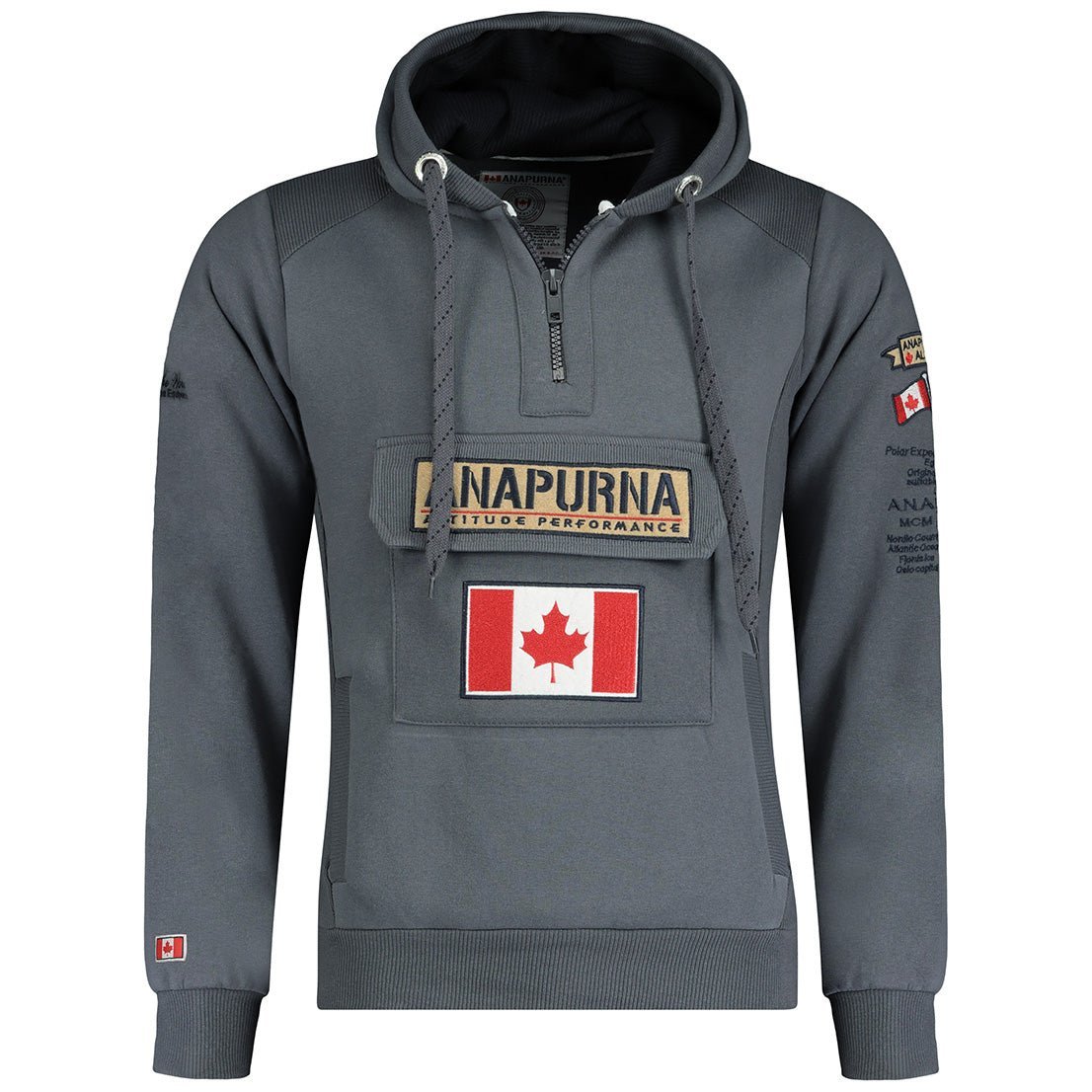 Gymana Anapurna Homme - Kapuzenpullover mit Reißverschluss, Stickereien und Taschen - Geographical Norway GYMANA_MEN_GRIS_FONCE_S_AN_SDB-GYMANA_MEN_BLEU_ROYAL_M_AN_SDB-GYMANA_MEN_GRIS_CLAIR_M_AN_SDB-GYMANA_MEN_WEISS_L_AN_SDB-GYMANA_MEN_GRAU_DUNKEL_L_AN_SDB-GYMANA_MEN_WEISS_XL_AN_SDB-GYMANA_MEN_BLAU_ROYAL_XL_AN_SDB-GYMANA_MEN_HELLGRAU_3XL_AN_SDB-GYMANA_MEN_WEISS_XXL_AN_SDB-GYMANA_MEN_BLEU_ROYAL_XXL_AN_SDB