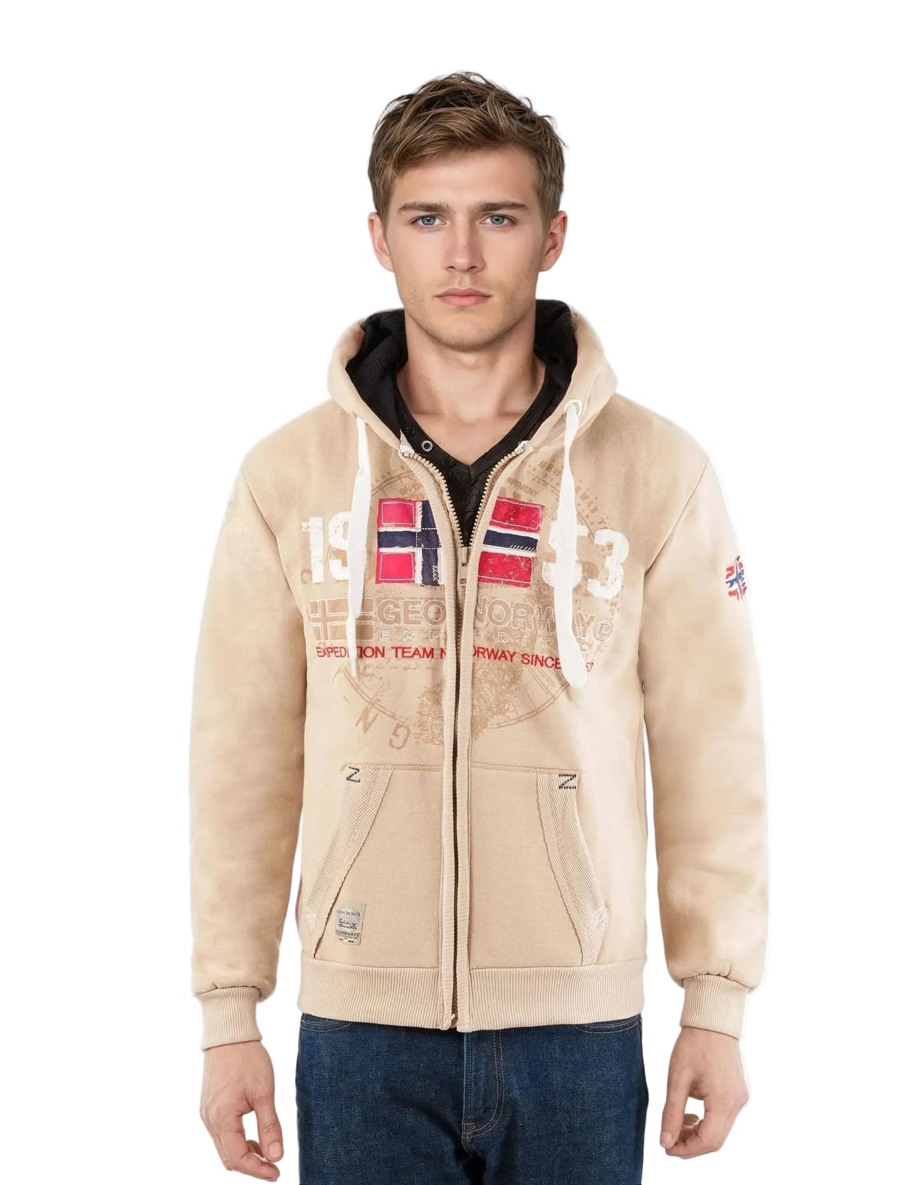 Geographical Norway Gapigal Homme - Sweat zippé à capuche - Geographical Norway GAPIGAL_MEN_BEIGE_M_EO_SDB-GAPIGAL_MEN_BEIGE_L_EO_SDB-GAPIGAL_MEN_BEIGE_XL_EO_SDB-GAPIGAL_MEN_BLEU_S_EO_SDB-GAPIGAL_MEN_BLEU_M_EO_SDB-GAPIGAL_MEN_BLEU_L_EO_SDB-GAPIGAL_MEN_BLEU_XL_EO_SDB-GAPIGAL_MEN_BLEU_XXL_EO_SDB-GAPIGAL_MEN_CORAIL_M_EO_SDB-GAPIGAL_MEN_CORAIL_L_EO_SDB