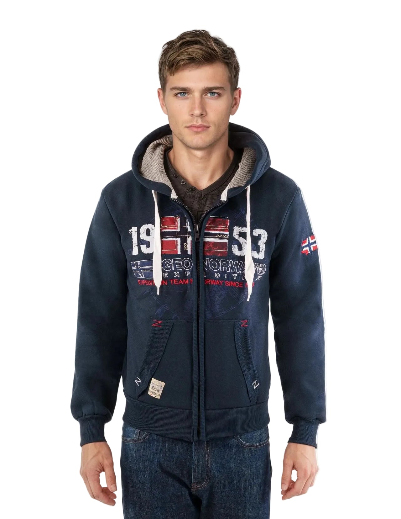 Geographical Norway Gapigal Homme - Sweat zippé à capuche - Geographical Norway GAPIGAL_MEN_BEIGE_M_EO_SDB-GAPIGAL_MEN_BEIGE_L_EO_SDB-GAPIGAL_MEN_BEIGE_XL_EO_SDB-GAPIGAL_MEN_BLEU_S_EO_SDB-GAPIGAL_MEN_BLEU_M_EO_SDB-GAPIGAL_MEN_BLEU_L_EO_SDB-GAPIGAL_MEN_BLEU_XL_EO_SDB-GAPIGAL_MEN_BLEU_XXL_EO_SDB-GAPIGAL_MEN_CORAIL_M_EO_SDB-GAPIGAL_MEN_CORAIL_L_EO_SDB
