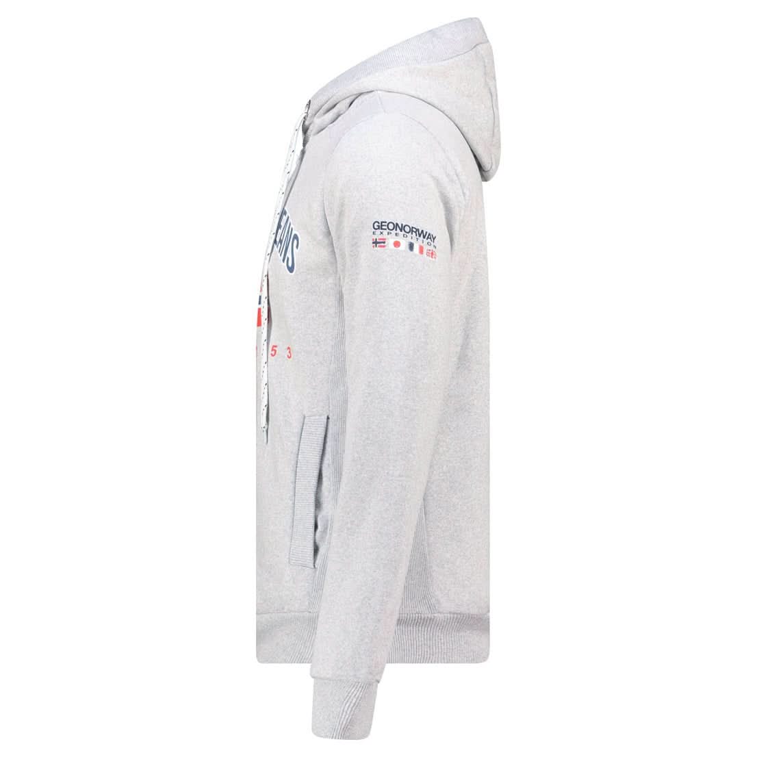Geographical Norway GHAGEN Man - Hooded sweatshirt with prints and flag - Geographical Norway GHAGEN_MEN_GRIS_CLAIR_S_SDB-GHAGEN_MEN_BLANC_S_SDB-GHAGEN_MEN_GRIS_CLAIR_M_SDB-GHAGEN_MEN_BLANC_M_SDB-GHAGEN_MEN_GRIS_CLAIR_L_SDB-GHAGEN_MEN_BLANC_L_SDB-GHAGEN_MEN_GRIS_CLAIR_XL_SDB-GHAGEN_MEN_BLANC_XL_SDB-GHAGEN_MEN_GRIS_CLAIR_XXL_SDB-GHAGEN_MEN_BLANC_XXL_SDB