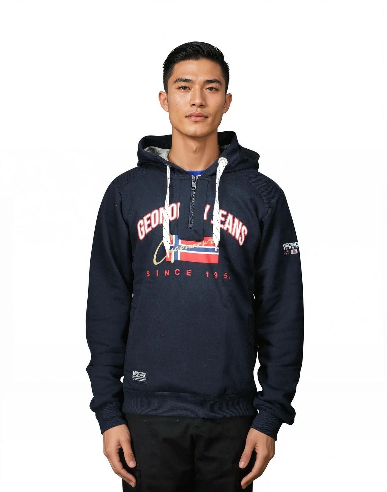 Geographical Geographical Norway GHAGEN Men - Sudadera con capucha con estampados y bandera - Geographical Norway GHAGEN_MEN_GRIS_CLAIR_S_S_SDB-GHAGEN_MEN_BLANC_S_SDB-GHAGEN_MEN_GRIS_CLAIR_M_SDB-GHAGEN_MEN_BLANC_M_SDB-GHAGEN_MEN_GRIS_CLAIR_L_SDB-GHAGEN_MEN_BLANC_L_SDB-GHAGEN_MEN_GRIS_CLAIR_XL_SDB-GHAGEN_MEN_BLANC_XL_SDB-GHAGEN_MEN_GRIS_CLAIR_XXL_SDB-GHAGEN_MEN_BLANC_XXL_SDB