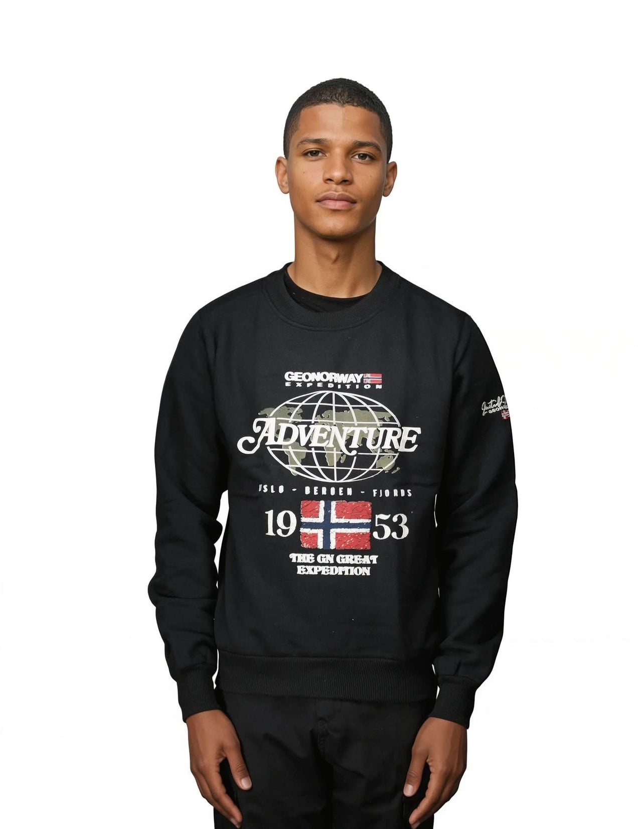 Geographical Norway Golkovitz Hombre - Sudadera con estampado y bandera - Geographical Norway GOLKOVITZ_MEN_NOIR_S_S_SDB-GOLKOVITZ_MEN_BLANC_S_SDB-GOLKOVITZ_MEN_NOIR_M_SDB-GOLKOVITZ_MEN_BLANC_M_SDB-GOLKOVITZ_MEN_NOIR_L_SDB-GOLKOVITZ_MEN_BLANC_L_SDB-GOLKOVITZ_MEN_NOIR_XL_SDB-GOLKOVITZ_MEN_BLANC_XL_SDB-GOLKOVITZ_MEN_NOIR_XXL_SDB-GOLKOVITZ_MEN_BLANC_XXL_SDB
