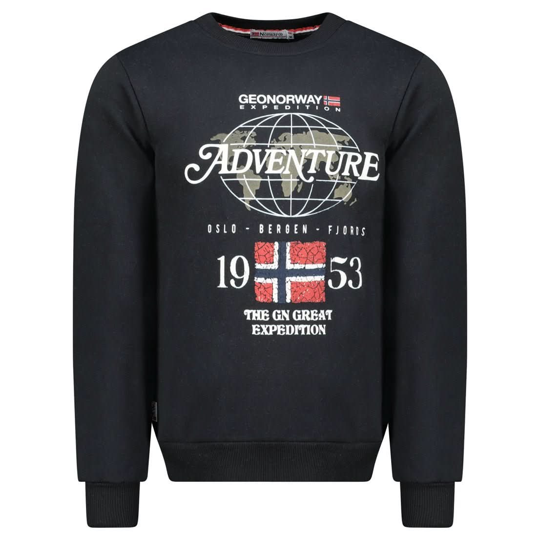 Geographical Norway Golkovitz Homme – Sweat avec Impressions et Drapeau - Geographical Norway GOLKOVITZ_MEN_NOIR_S_SDB-GOLKOVITZ_MEN_BLANC_S_SDB-GOLKOVITZ_MEN_NOIR_M_SDB-GOLKOVITZ_MEN_BLANC_M_SDB-GOLKOVITZ_MEN_NOIR_L_SDB-GOLKOVITZ_MEN_BLANC_L_SDB-GOLKOVITZ_MEN_NOIR_XL_SDB-GOLKOVITZ_MEN_BLANC_XL_SDB-GOLKOVITZ_MEN_NOIR_XXL_SDB-GOLKOVITZ_MEN_BLANC_XXL_SDB