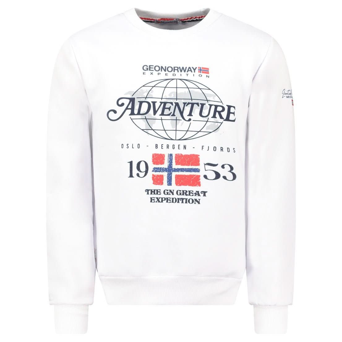 Geographical Norway Golkovitz Homme - Sweatshirt mit Aufdrucken und Flagge - Geographical Norway GOLKOVITZ_MEN_NOIR_S_SDB-GOLKOVITZ_MEN_BLANC_S_SDB-GOLKOVITZ_MEN_NOIR_M_SDB-GOLKOVITZ_MEN_WEISS_M_SDB-GOLKOVITZ_MEN_SCHWARZ_L_SDB-GOLKOVITZ_MEN_BLANC_L_SDB-GOLKOVITZ_MEN_SCHWARZ_XL_SDB-GOLKOVITZ_MEN_BLANC_XL_SDB-GOLKOVITZ_MEN_SCHWARZ_XXL_SDB-GOLKOVITZ_MEN_BLANC_XXL_SDB