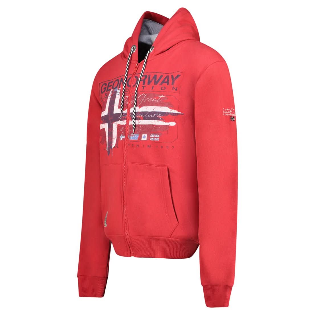Geographical Norway GRUSTY Hombre - Sudadera con capucha con estampados y bandera - Geographical Norway GRUSTY_MEN_MARINE_S_SDB-GRUSTY_MEN_BLANC_S_SDB-GRUSTY_MEN_MARINE_M_SDB-GRUSTY_MEN_WHITE_M_SDB-GRUSTY_MEN_MARINE_L_SDB-GRUSTY_MEN_WHITE_L_SDB-GRUSTY_MEN_MARINE_XL_SDB-GRUSTY_MEN_WHITE_XL_SDB-GRUSTY_MEN_MARINE_XXL_SDB-GRUSTY_MEN_WHITE_XXL_SDB