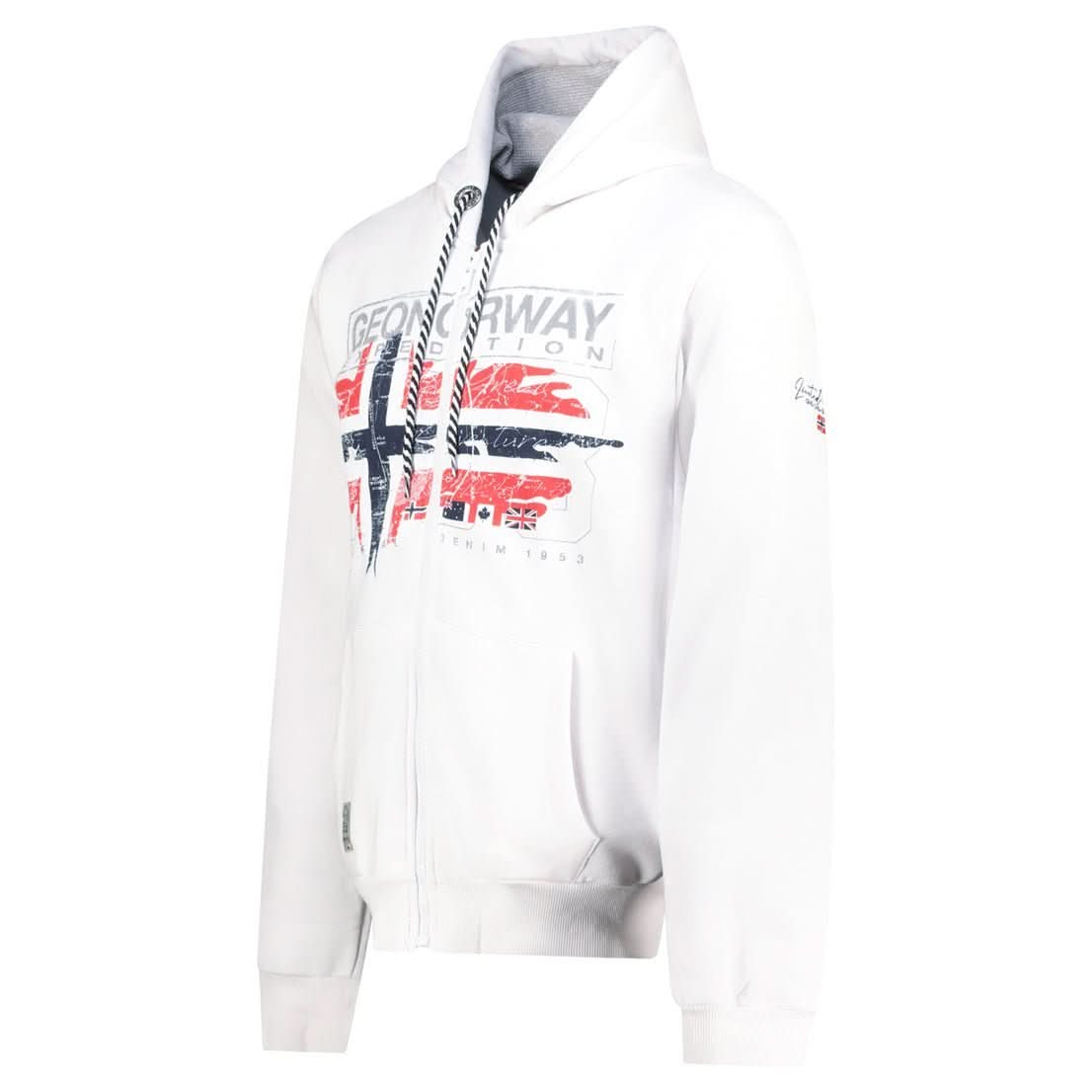 Geographical Norway GRUSTY Hombre - Sudadera con capucha con estampados y bandera - Geographical Norway GRUSTY_MEN_MARINE_S_SDB-GRUSTY_MEN_BLANC_S_SDB-GRUSTY_MEN_MARINE_M_SDB-GRUSTY_MEN_WHITE_M_SDB-GRUSTY_MEN_MARINE_L_SDB-GRUSTY_MEN_WHITE_L_SDB-GRUSTY_MEN_MARINE_XL_SDB-GRUSTY_MEN_WHITE_XL_SDB-GRUSTY_MEN_MARINE_XXL_SDB-GRUSTY_MEN_WHITE_XXL_SDB