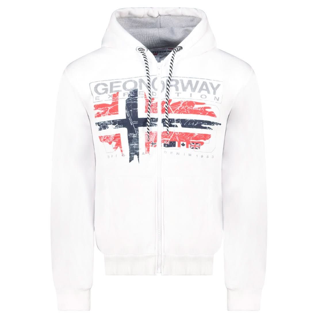 Geographical Norway GRUSTY Hombre - Sudadera con capucha con estampados y bandera - Geographical Norway GRUSTY_MEN_MARINE_S_SDB-GRUSTY_MEN_BLANC_S_SDB-GRUSTY_MEN_MARINE_M_SDB-GRUSTY_MEN_WHITE_M_SDB-GRUSTY_MEN_MARINE_L_SDB-GRUSTY_MEN_WHITE_L_SDB-GRUSTY_MEN_MARINE_XL_SDB-GRUSTY_MEN_WHITE_XL_SDB-GRUSTY_MEN_MARINE_XXL_SDB-GRUSTY_MEN_WHITE_XXL_SDB