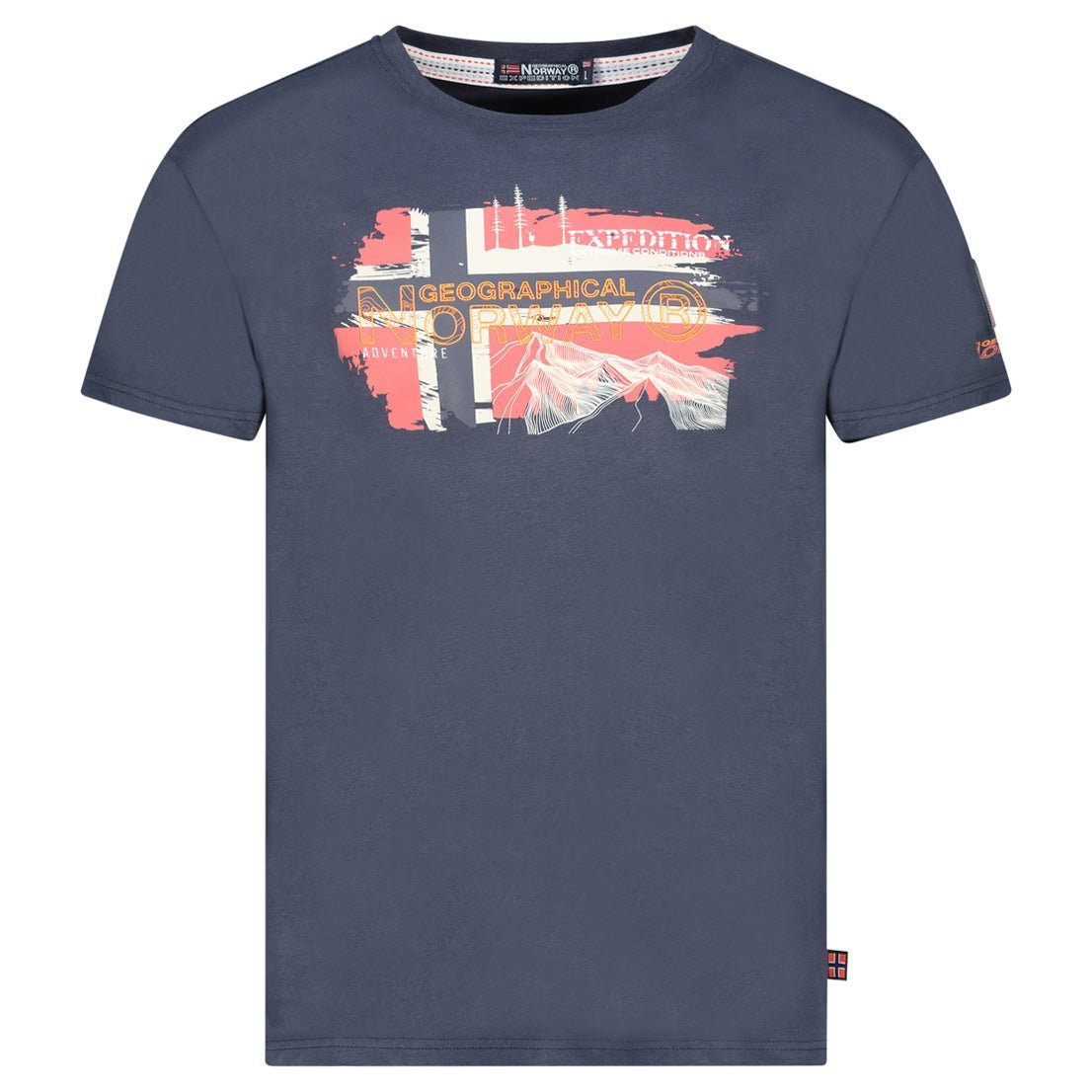 Geographical Norway JYSUIS - T-Shirt Men Short Sleeve with Flag - Geographical Norway JYSUIS_MEN_MARINE_S_SDB-JYSUIS_MEN_BLANC_S_SDB-JYSUIS_MEN_MARINE_M_SDB-JYSUIS_MEN_BLANC_M_SDB-JYSUIS_MEN_MARINE_L_SDB-JYSUIS_MEN_BLANC_L_SDB-JYSUIS_MEN_MARINE_XL_SDB-JYSUIS_MEN_BLANC_XL_SDB-JYSUIS_MEN_MARINE_XXL_SDB-JYSUIS_MEN_BLANC_XXL_SDB