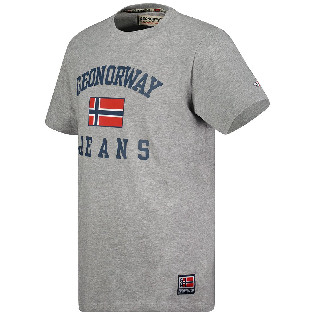 Geographical Norway Jadsen - t-shirt homme manches courtes col rond drapeau manche et impression - Geographical Norway JADSEN_MEN_GRIS_CLAIR_3XL_SDB-JADSEN_MEN_BLANC_3XL_SDB-JADSEN_MEN_GRIS_CLAIR_L_SDB-JADSEN_MEN_BLANC_L_SDB-JADSEN_MEN_GRIS_CLAIR_M_SDB-JADSEN_MEN_BLANC_M_SDB-JADSEN_MEN_GRIS_CLAIR_XL_SDB-JADSEN_MEN_BLANC_XL_SDB-JADSEN_MEN_BLANC_XXL_SDB-JADSEN_MEN_GRIS_CLAIR_XXL_SDB