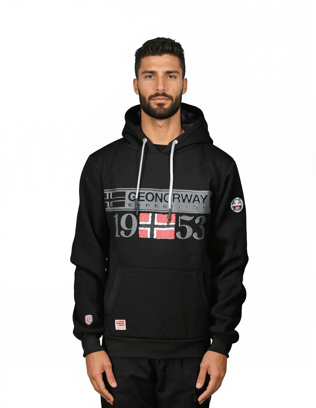 Geographical Norway Fastlife Homme - Hooded Sweatshirt - Geographical Norway FASTLIFE_MEN_NOIR_S_SDB-FASTLIFE_MEN_NOIR_M_SDB-FASTLIFE_MEN_NOIR_L_SDB-FASTLIFE_MEN_NOIR_XL_SDB-FASTLIFE_MEN_NOIR_XXL_SDB-FASTLIFE_MEN_NOIR_3XL_SDB-FASTLIFE_MEN_GRIS_CLAIR_S_SDB-FASTLIFE_MEN_GRIS_CLAIR_M_SDB-FASTLIFE_MEN_GRIS_CLAIR_L_SDB-FASTLIFE_MEN_GRIS_CLAIR_XL_SDB