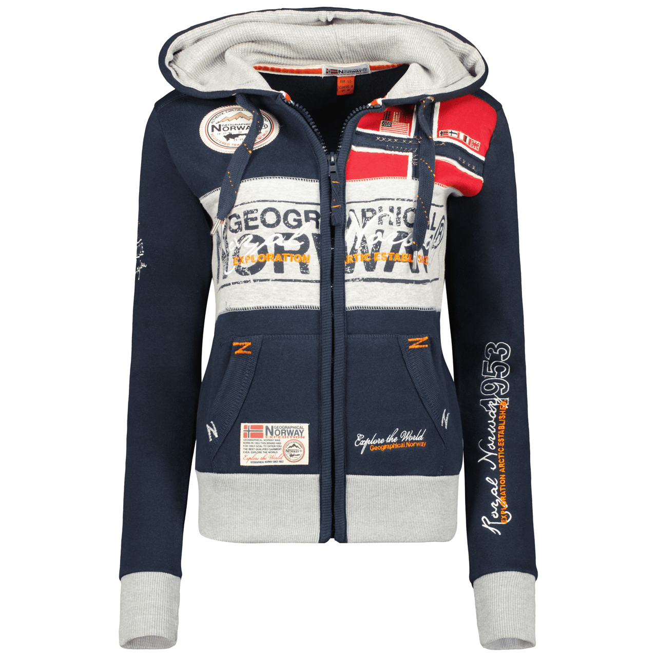 Geographical Norway Flyer Damen - Sweatshirt mit Reißverschluss - Geographical Norway FLYER_LADY_GRIS_CLAIR_S_SDB-FLYER_LADY_ROUGE_S_SDB-FLYER_LADY_MARINE_S_SDB-FLYER_LADY_NOIR_S_SDB-.FLYER_LADY_ROSE_FLASH_S_SDB-FLYER_LADY_HELLGRAU_M_SDB-FLYER_LADY_ROT_M_SDB-FLYER_LADY_MARINE_M_SDB-FLYER_LADY_SCHWARZ_M_SDB-FLYER_LADY_ROSE_FLASH_M_SDB