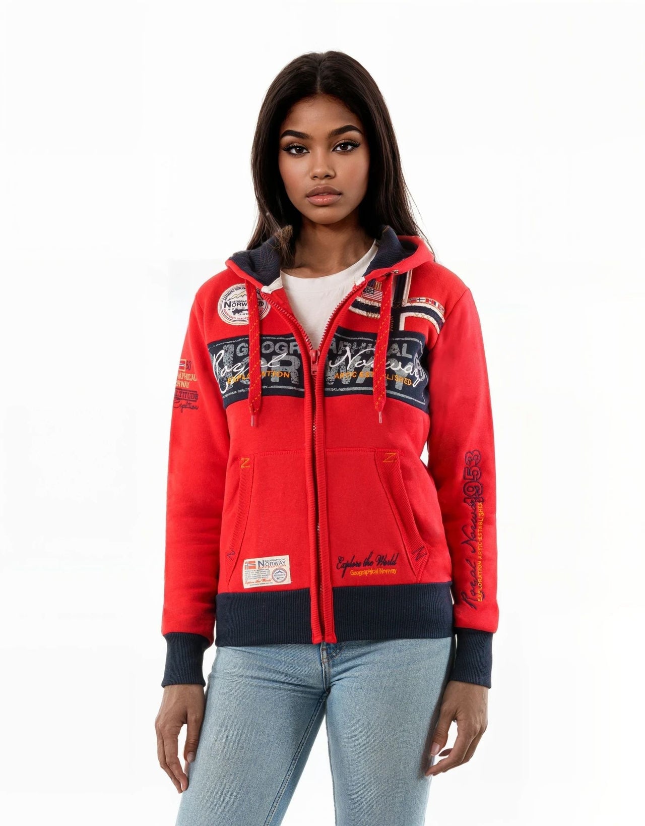 Geographical Norway Flyer Damen - Sweatshirt mit Reißverschluss - Geographical Norway FLYER_LADY_GRIS_CLAIR_S_SDB-FLYER_LADY_ROUGE_S_SDB-FLYER_LADY_MARINE_S_SDB-FLYER_LADY_NOIR_S_SDB-.FLYER_LADY_ROSE_FLASH_S_SDB-FLYER_LADY_HELLGRAU_M_SDB-FLYER_LADY_ROT_M_SDB-FLYER_LADY_MARINE_M_SDB-FLYER_LADY_SCHWARZ_M_SDB-FLYER_LADY_ROSE_FLASH_M_SDB