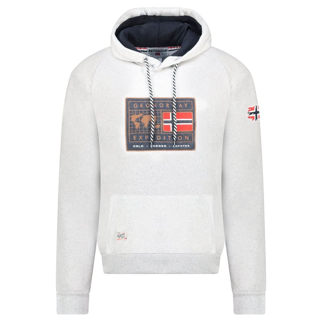 Geographical Norway Gofoten - Herren-Sweatshirt mit Kapuze mit Flagge und Kängurutasche - Geographical Norway GOFOTEN_MEN_GRIS_CLAIR_S_SDB-GOFOTEN_MEN_GRIS_CLAIR_M_SDB-GOFOTEN_MEN_GRIS_CLAIR_L_SDB-.GOFOTEN_MEN_HELLGRAU_XL_SDB-GOFOTEN_MEN_HELLGRAU_XXL_SDB-GOFOTEN_MEN_HELLGRAU_3XL_SDB-GOFOTEN_MEN_MARINE_S_SDB-GOFOTEN_MEN_MARINE_M_SDB-GOFOTEN_MEN_MARINE_L_SDB-GOFOTEN_MEN_MARINE_XL_SDB