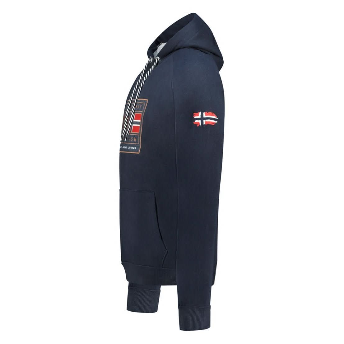 Geographical Norway Gofoten - Herren-Sweatshirt mit Kapuze mit Flagge und Kängurutasche - Geographical Norway GOFOTEN_MEN_GRIS_CLAIR_S_SDB-GOFOTEN_MEN_GRIS_CLAIR_M_SDB-GOFOTEN_MEN_GRIS_CLAIR_L_SDB-.GOFOTEN_MEN_HELLGRAU_XL_SDB-GOFOTEN_MEN_HELLGRAU_XXL_SDB-GOFOTEN_MEN_HELLGRAU_3XL_SDB-GOFOTEN_MEN_MARINE_S_SDB-GOFOTEN_MEN_MARINE_M_SDB-GOFOTEN_MEN_MARINE_L_SDB-GOFOTEN_MEN_MARINE_XL_SDB
