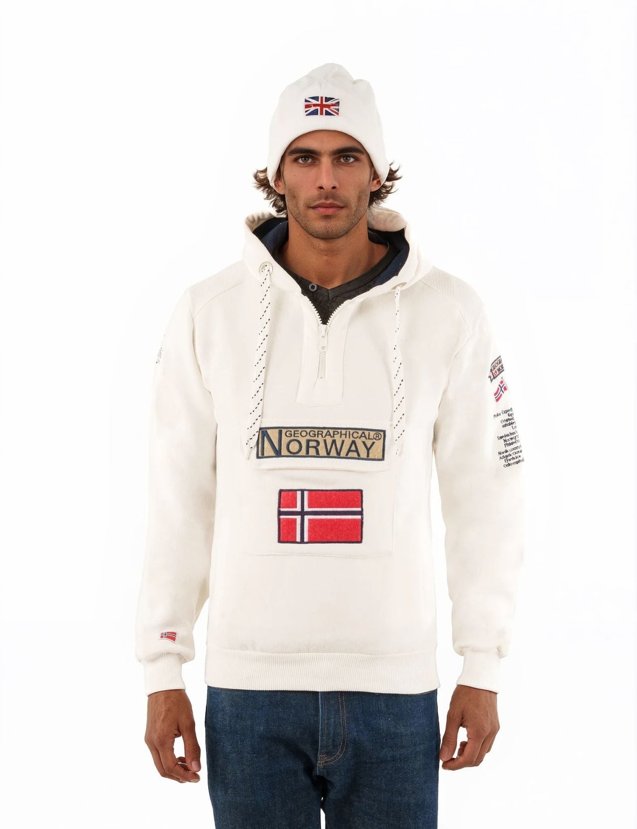 Geographical Norway Gymclass Uomo - Felpa con cappuccio - Geographical Norway GYMCLASS_MEN_BLANC_S_SDB-GYMCLASS_MEN_BLEU_CIEL_SDB-GYMCLASS_MEN_BORDEAUX_SDB-GYMCLASS_MEN_BLEU_ROYAL_SDB-GYMCLASS_MEN_LIGHT_GREY_SDB-GYMCLASS_MEN_KAKI_SDB-GYMCLASS_MEN_GREY_FONCE_SDB-GYMCLASS_MEN_MARINE_SDB-GYMCLASS_MEN_MAROON_SDB-GYMCLASS_MEN_MUSTARD_SDB