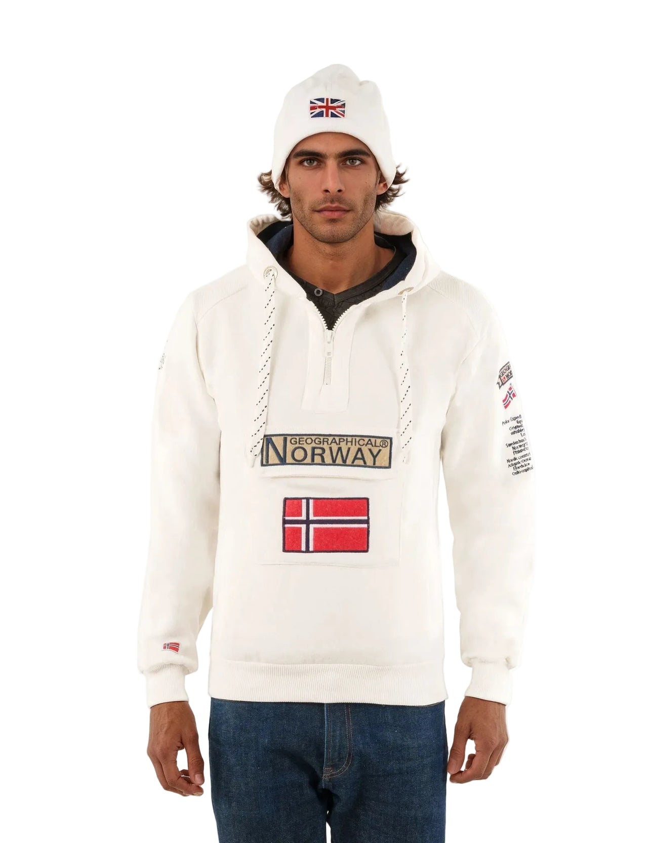 Geographical Norway Gymclass Uomo - Felpa con cappuccio - Geographical Norway GYMCLASS_MEN_BLANC_S_SDB-GYMCLASS_MEN_BLEU_CIEL_SDB-GYMCLASS_MEN_BORDEAUX_SDB-GYMCLASS_MEN_BLEU_ROYAL_SDB-GYMCLASS_MEN_LIGHT_GREY_SDB-GYMCLASS_MEN_KAKI_SDB-GYMCLASS_MEN_GREY_FONCE_SDB-GYMCLASS_MEN_MARINE_SDB-GYMCLASS_MEN_MAROON_SDB-GYMCLASS_MEN_MUSTARD_SDB