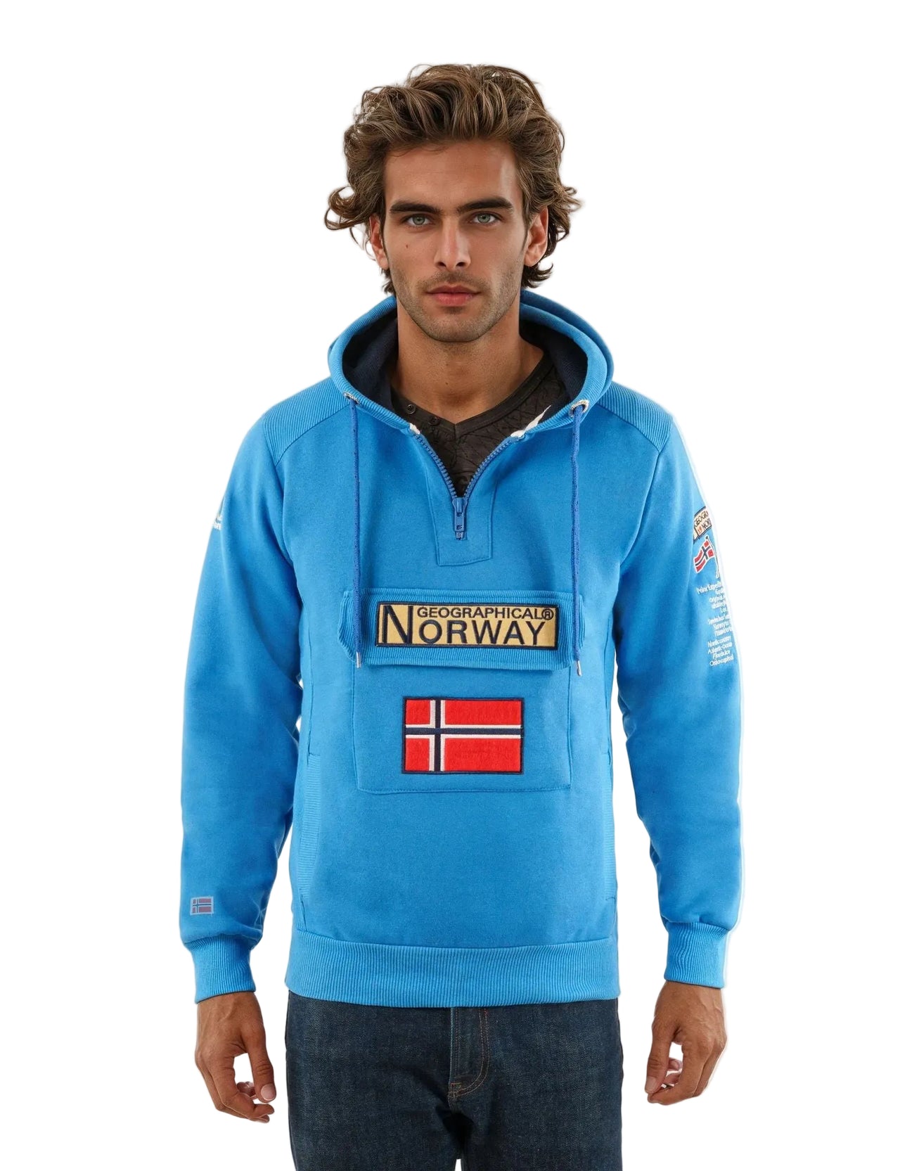 Geographical Norway Gymclass Uomo - Felpa con cappuccio - Geographical Norway GYMCLASS_MEN_BLANC_S_SDB-GYMCLASS_MEN_BLEU_CIEL_SDB-GYMCLASS_MEN_BORDEAUX_SDB-GYMCLASS_MEN_BLEU_ROYAL_SDB-GYMCLASS_MEN_LIGHT_GREY_SDB-GYMCLASS_MEN_KAKI_SDB-GYMCLASS_MEN_GREY_FONCE_SDB-GYMCLASS_MEN_MARINE_SDB-GYMCLASS_MEN_MAROON_SDB-GYMCLASS_MEN_MUSTARD_SDB