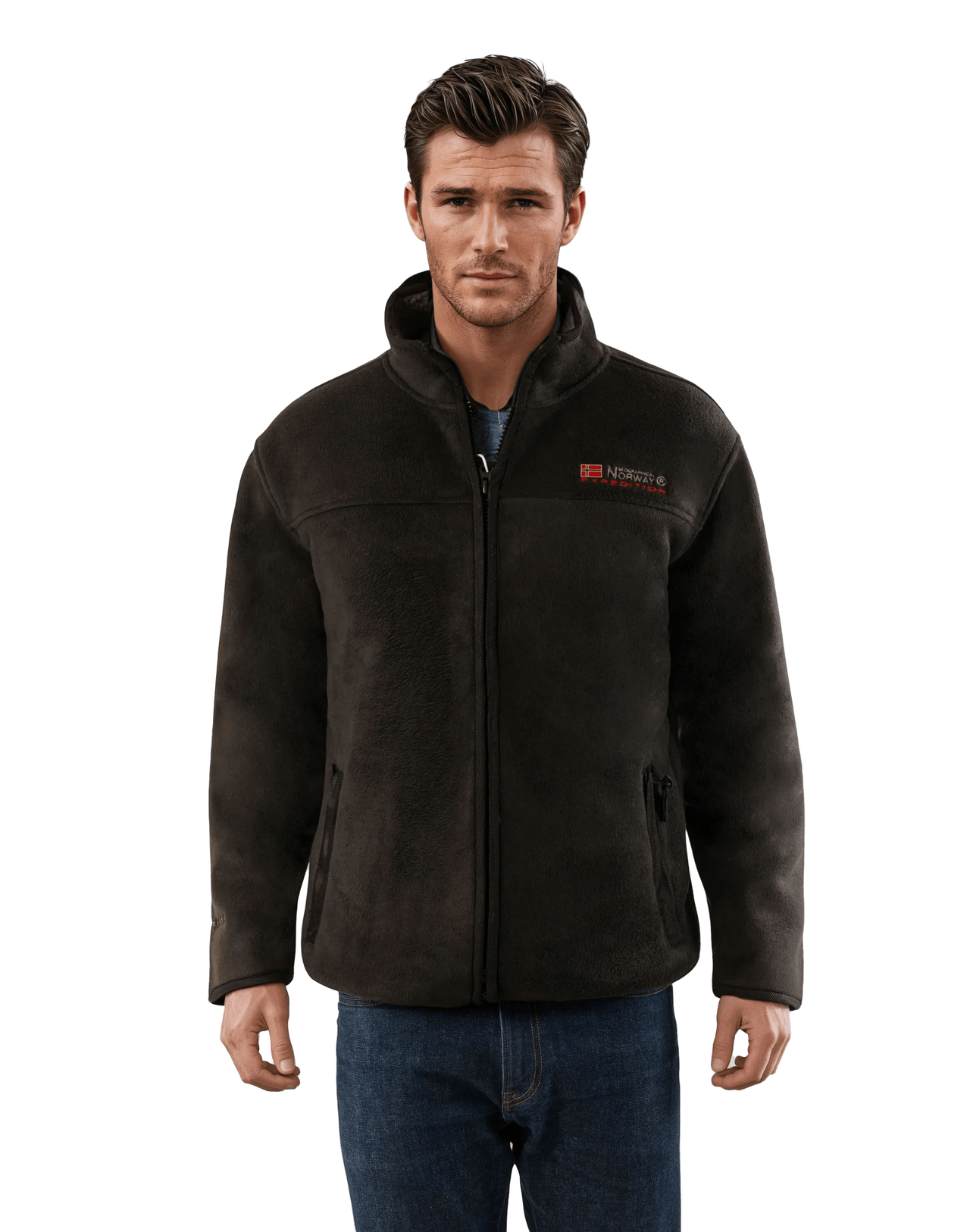 Geographical Norway Usine Homme - Laminated fleece jacket in sherpa - Geographical Norway USINE_MEN_MARINE_S_SDB-USINE_MEN_MARINE_M_SDB-USINE_MEN_MARINE_L_SDB-USINE_MEN_MARINE_XL_SDB-USINE_MEN_MARINE_XXL_SDB-USINE_MEN_MARINE_3XL_SDB-USINE_MEN_MARINE_4XL_SDB-USINE_MEN_MARINE_5XL_SDB-USINE_MEN_MARINE_6XL_SDB-USINE_MEN_MARINE_7XL_SDB