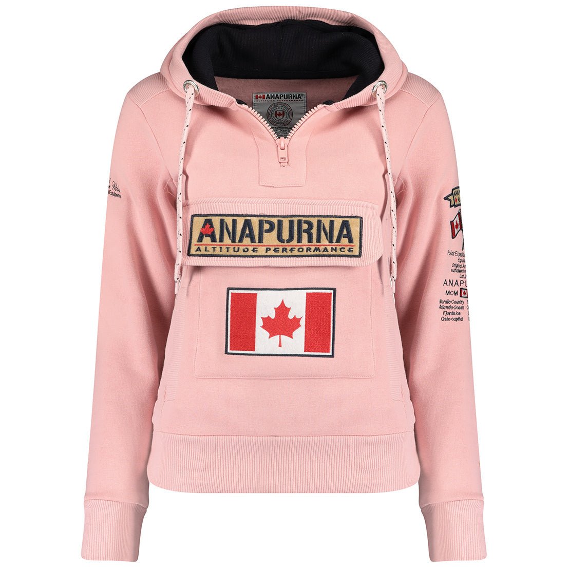 Gymana Anapurna Femme - Sweat à capuche zippé avec broderies et poches - Geographical Norway GYMANA_LADY_BLANC_S_AN_SDB-GYMANA_LADY_NOIR_S_AN_SDB-GYMANA_LADY_GRIS_CLAIR_M_AN_SDB-GYMANA_LADY_BORDEAUX_M_AN_SDB-GYMANA_LADY_BLANC_M_AN_SDB-GYMANA_LADY_GRENAT_L_AN_SDB-GYMANA_LADY_GRIS_CLAIR_L_AN_SDB-GYMANA_LADY_ROSE_FLUO_L_AN_SDB-GYMANA_LADY_NOIR_L_AN_SDB-GYMANA_LADY_ROSE_PALE_L_AN_SDB