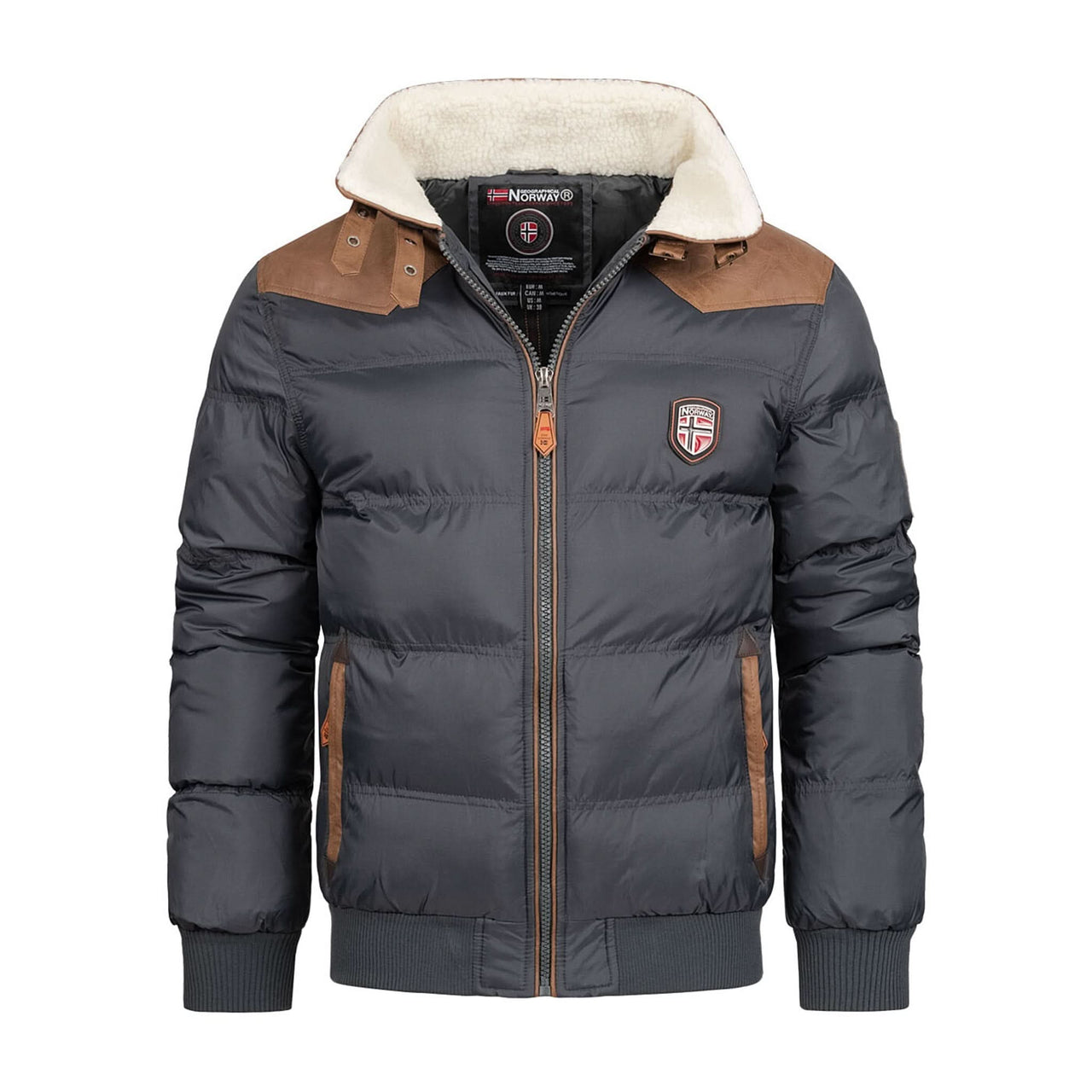 Geographical Norway Abramovitch Man - Dark grey quilted Puffer jacket - Geographical Norway - S Dark grey