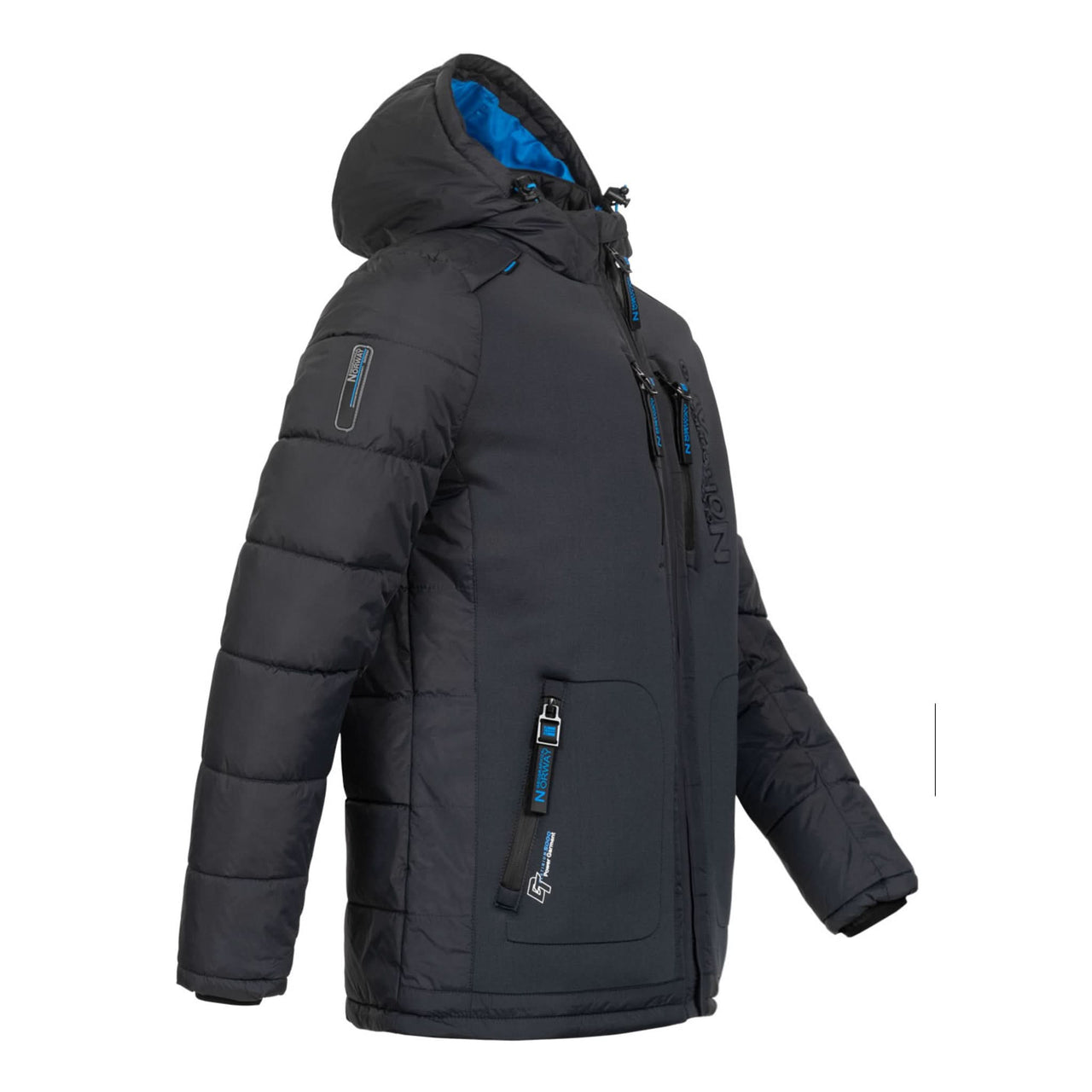 Geographical Norway Beachwood Homme - Dark Grey Blue quilted and contrasting bimaterial Puffer jacket - Geographical Norway - S Dark Grey Blue