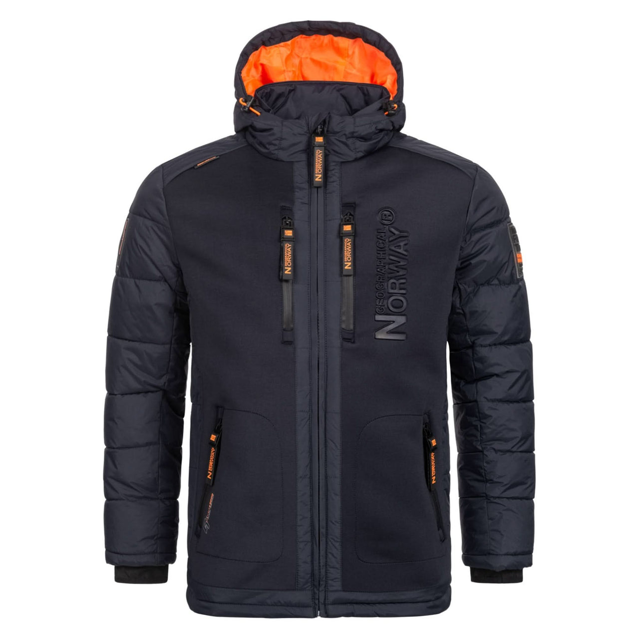 Geographical Norway Beachwood Homme - Puffer jacket bimatière contrastée et matelassée Marine Orange - Geographical Norway - S Marine Orange