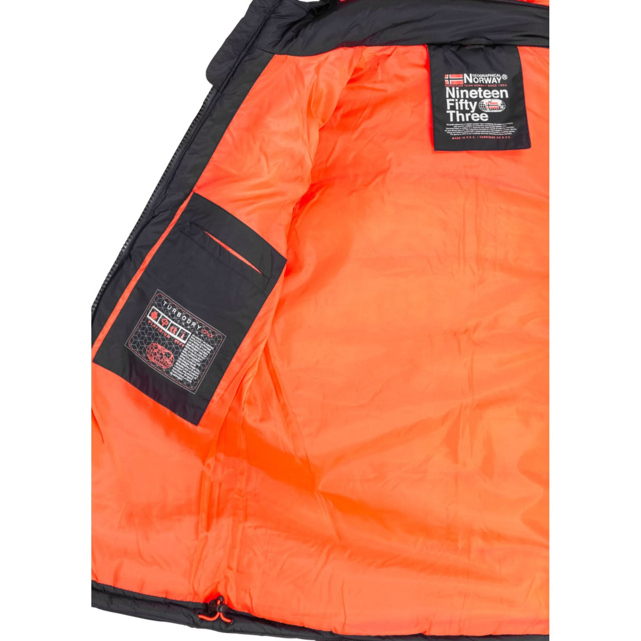 Geographical Norway Beachwood Homme - Puffer jacket bimatière contrastée et matelassée Marine Orange - Geographical Norway - S Marine Orange