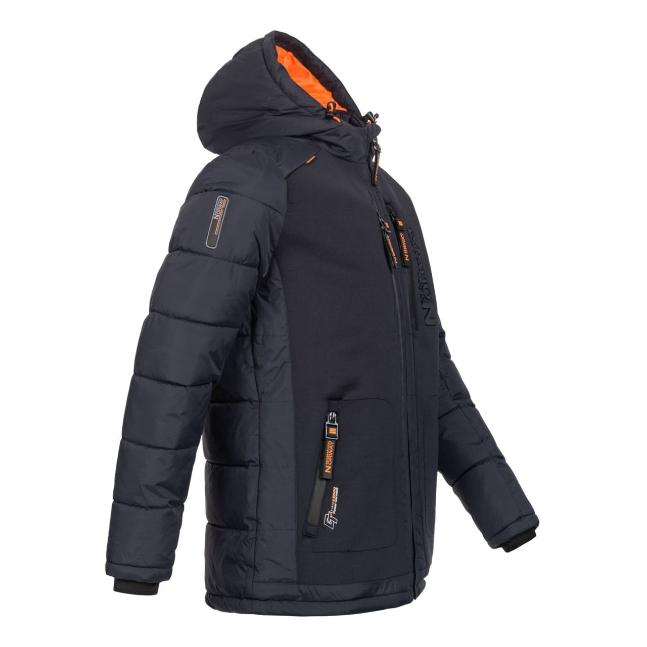 Geographical Norway Beachwood Homme - Puffer jacket bimatière contrastée et matelassée Marine Orange - Geographical Norway - S Marine Orange
