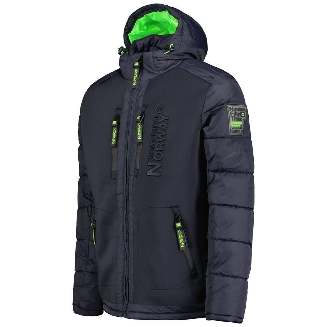 Geographical Norway Beachwood Homme - Puffer jacket bimatière contrastée et matelassée Navy Green - Geographical Norway - S Navy Green